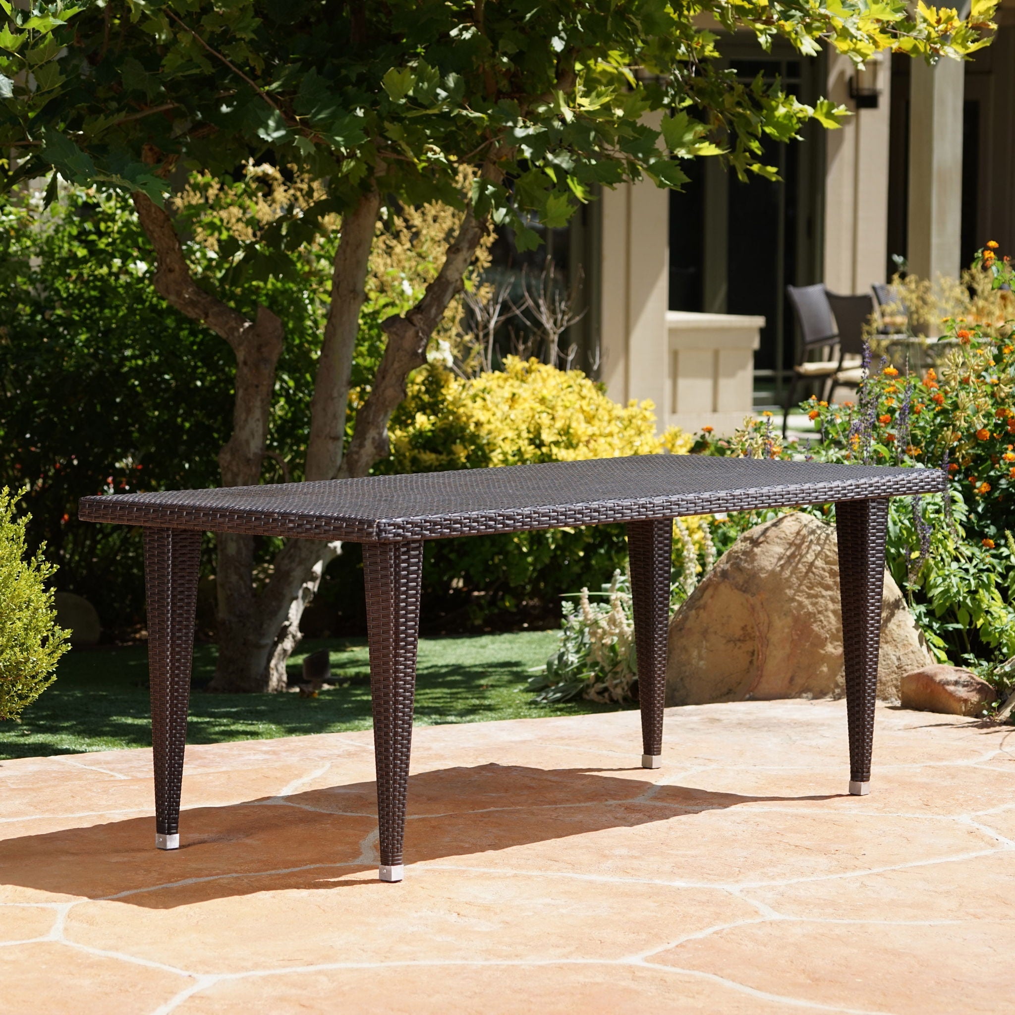 Reflect Outdoor Dining Table With Rattan Cover - Dark Gray