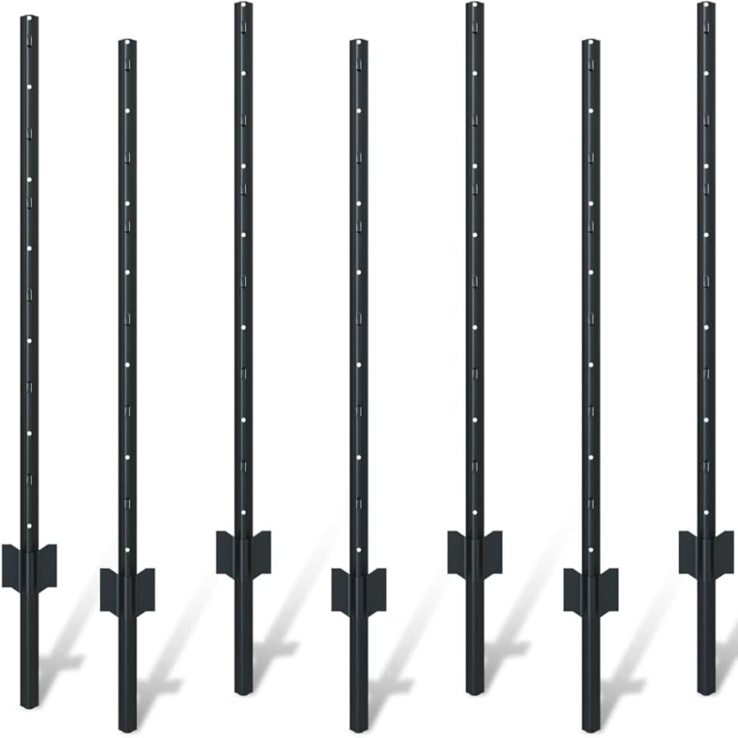 4 Foot U-Shaped Metal Garden Fence Posts Set For Wire Fencing