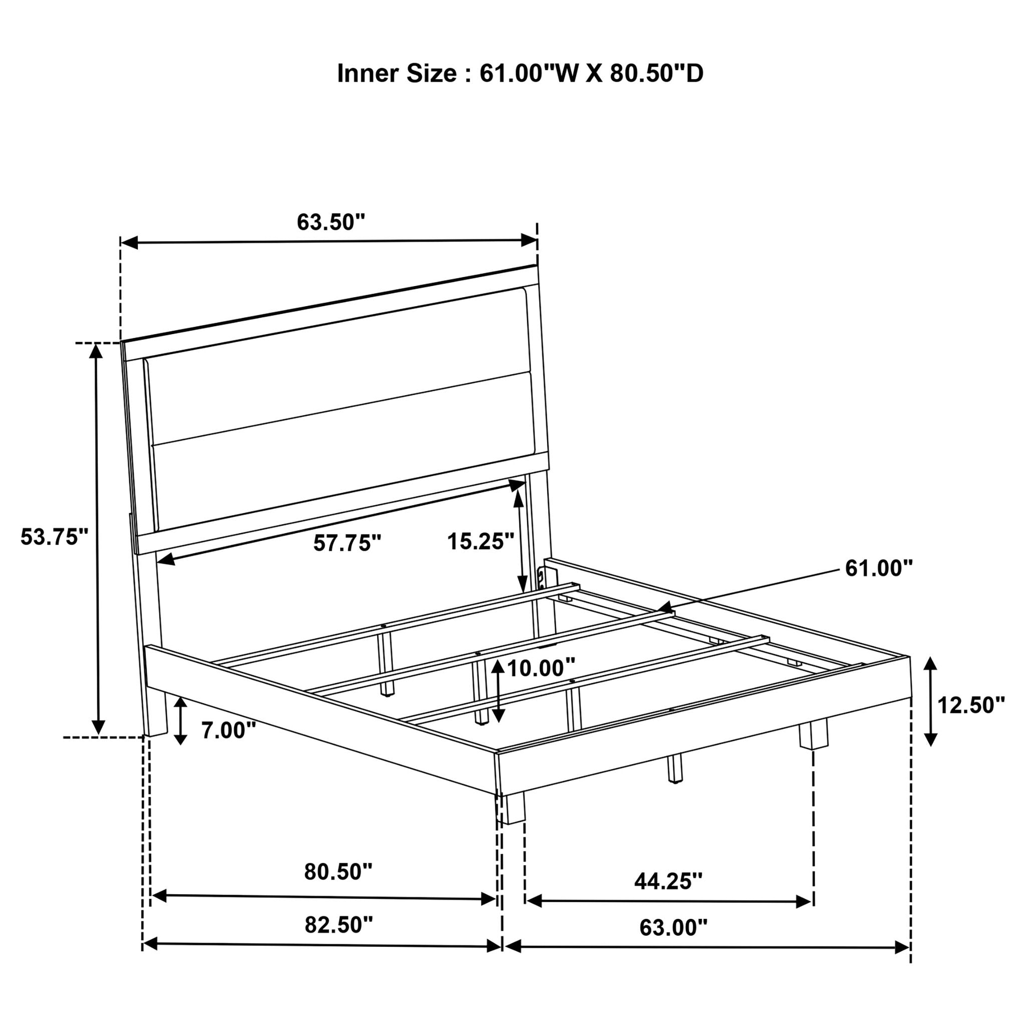 Strout - 4 Piece Queen Bedroom Set With Upholstered Headboard - Rustic