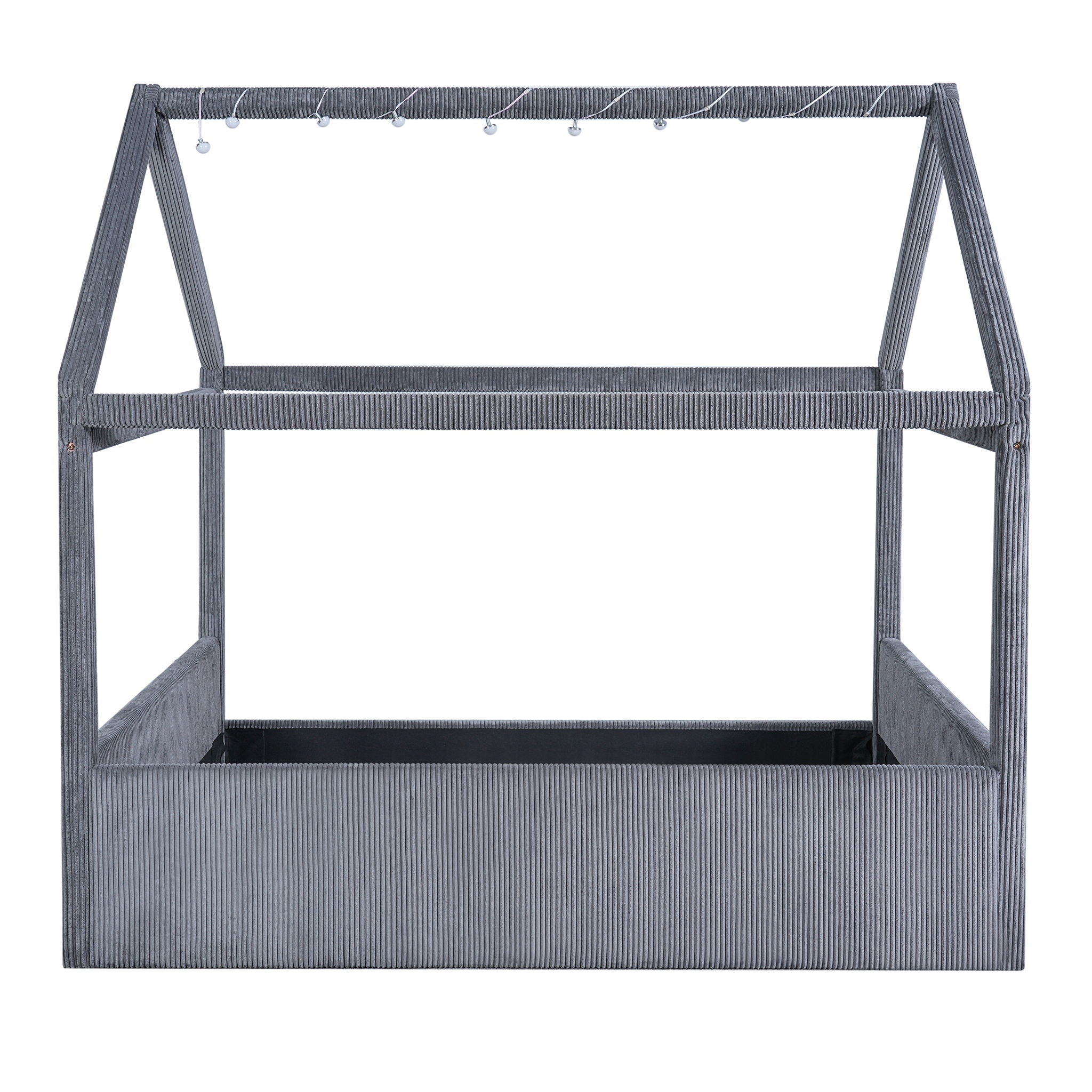 Upholstered House Style Daybed With LED Light Strips