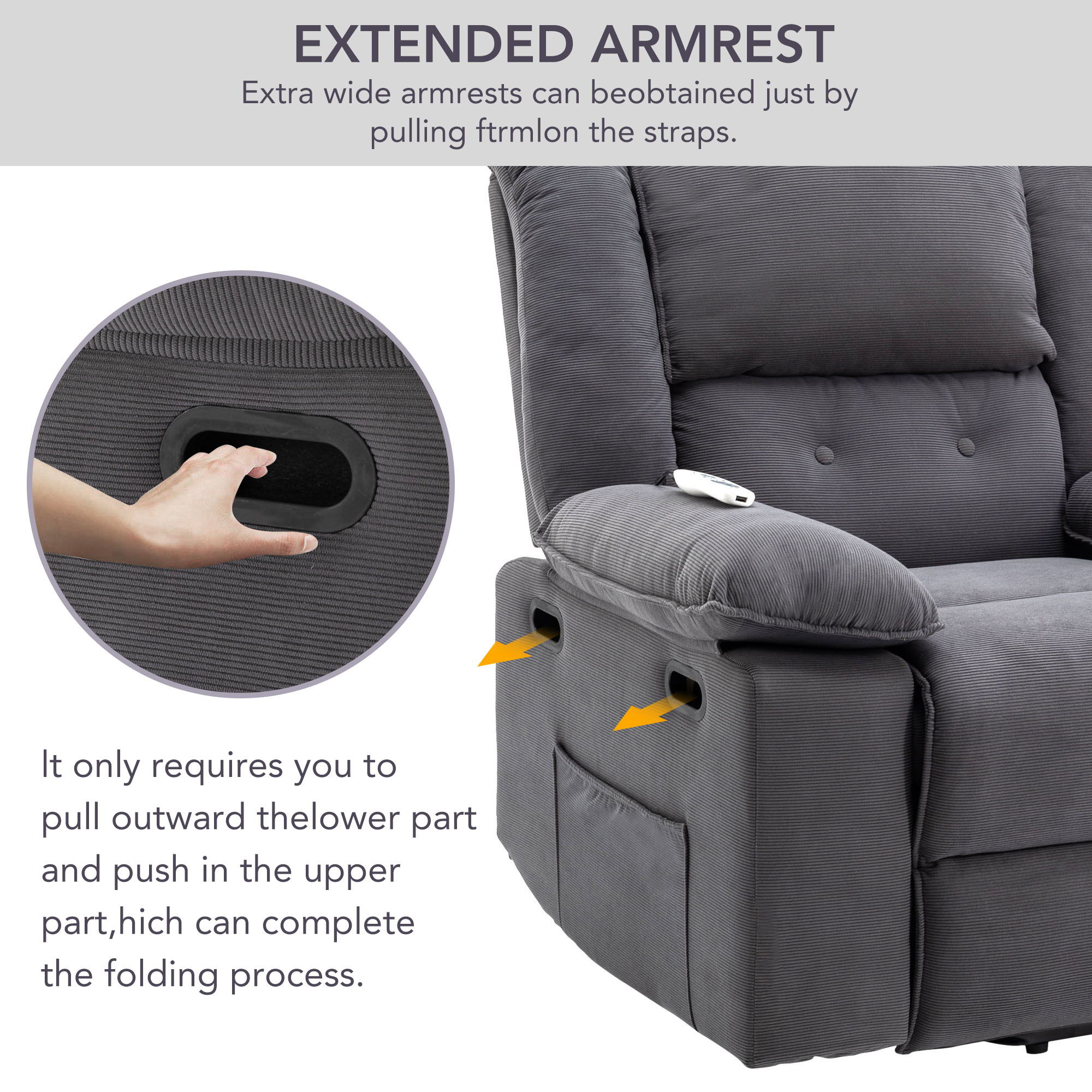 Massage Recliner Power Lift Chair With Adjustable Massage And Heating Function