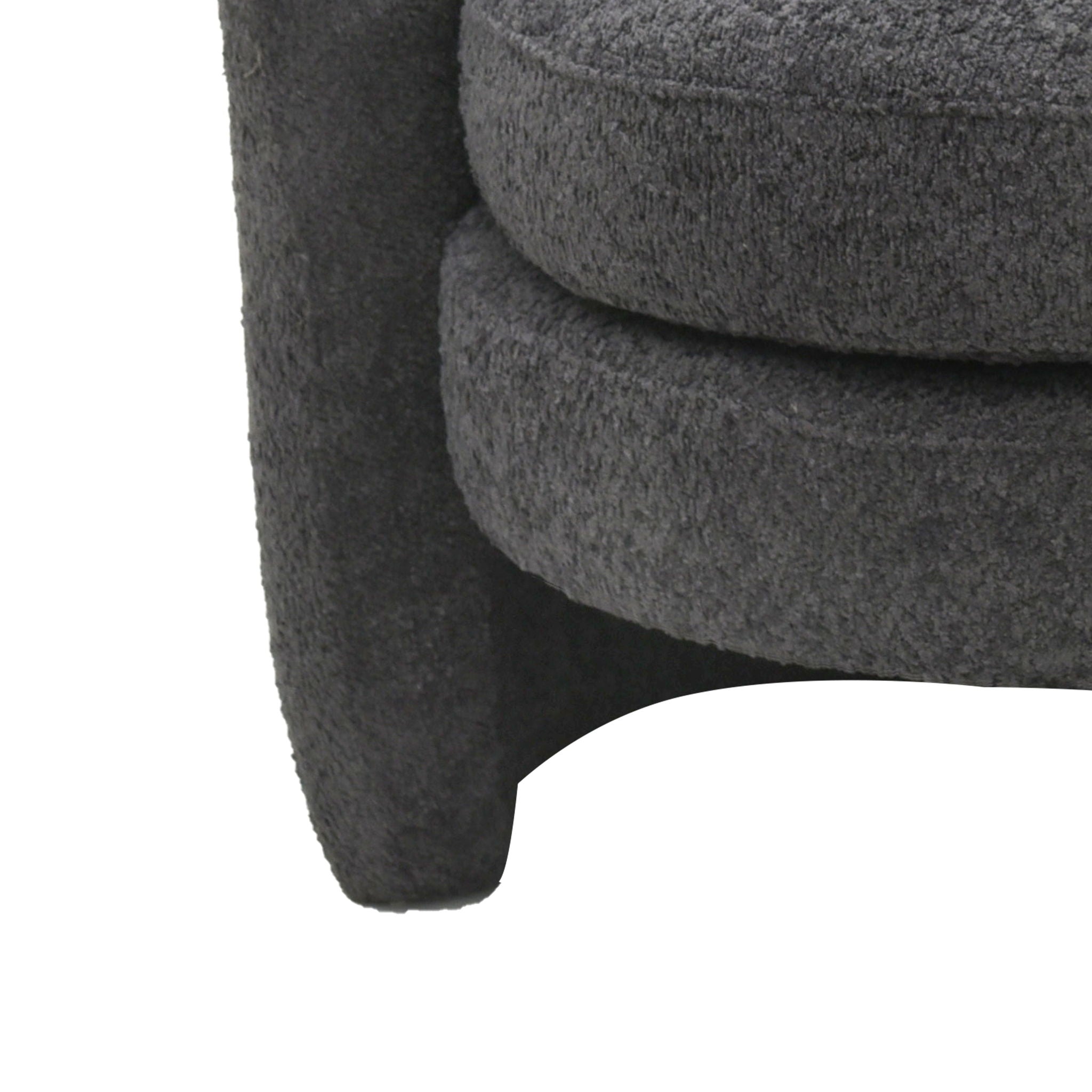 Affinity Modern Curved Back Upholstered Accent Chair With Soft Cozy Boucle Fabric - Dark Gray