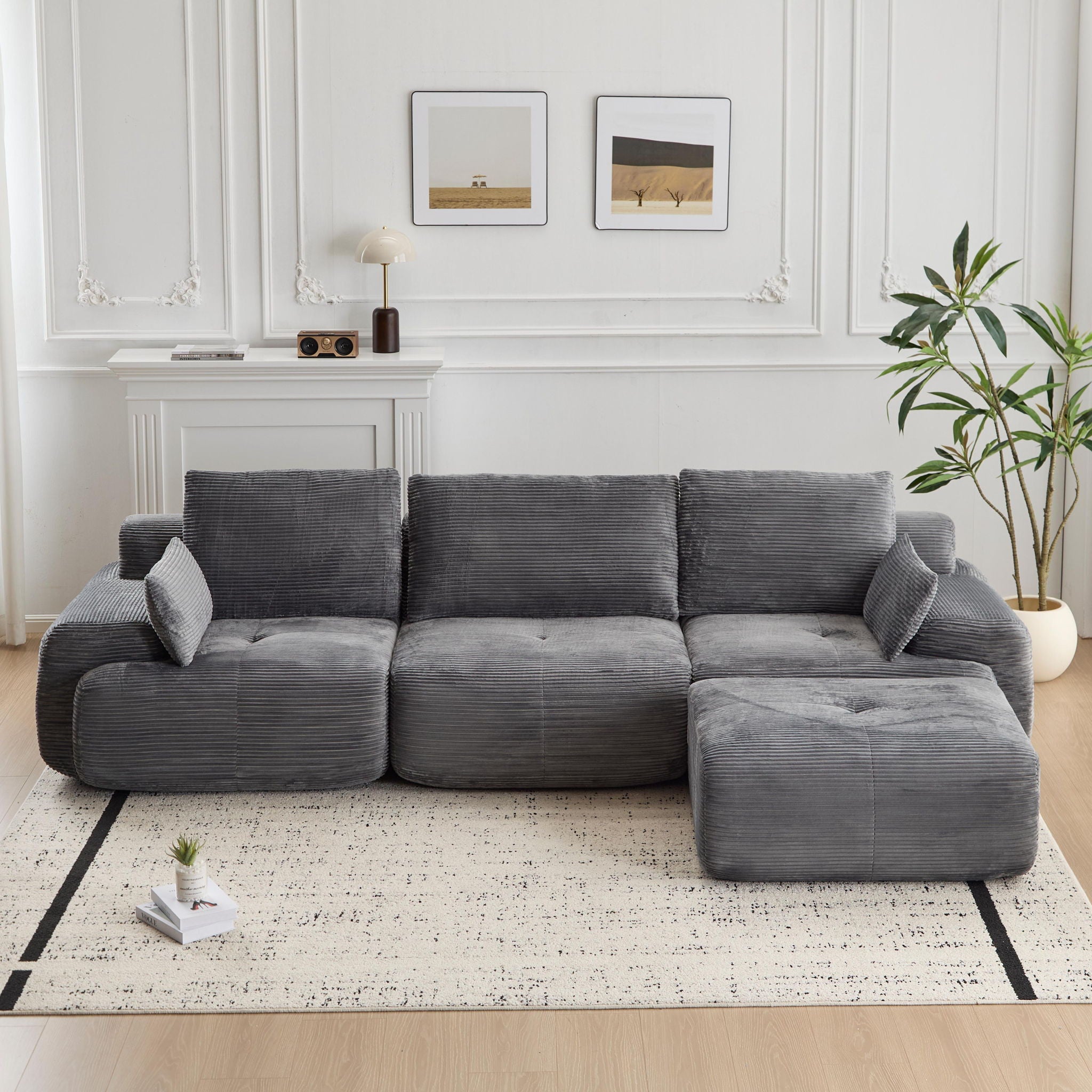 Compressed Sofa, Large Sectional Couches For Living Room - Gray