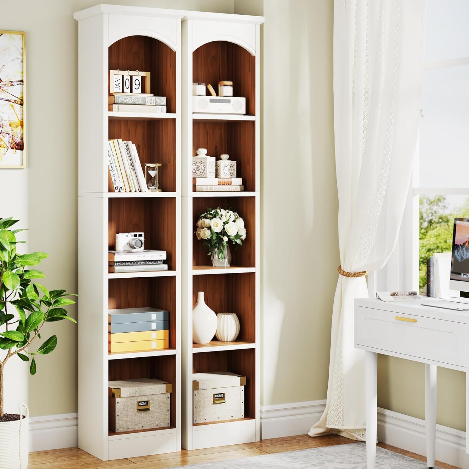 5 Tier Library Bookcase For Living Room
