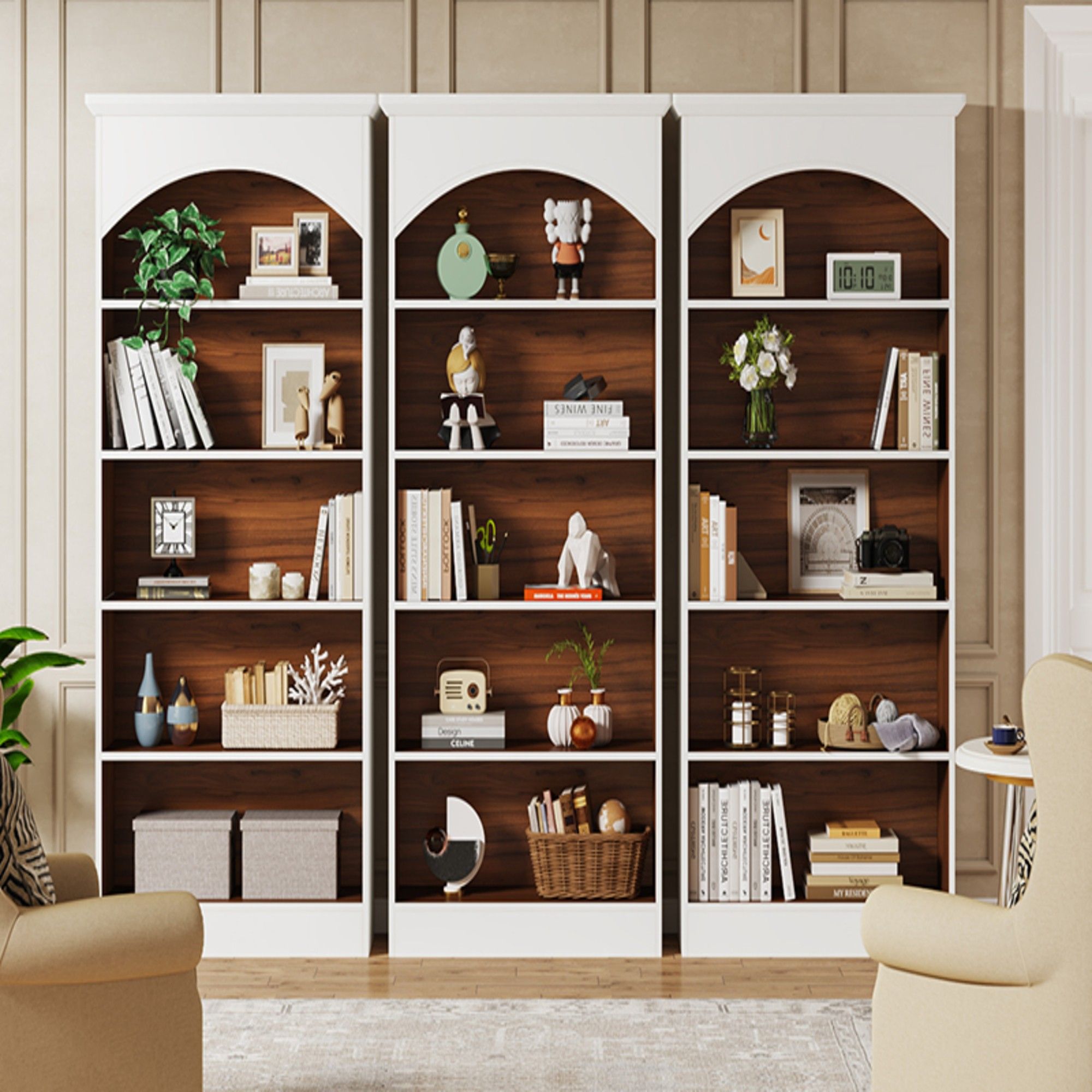 5 Tier Library Bookcase For Living Room