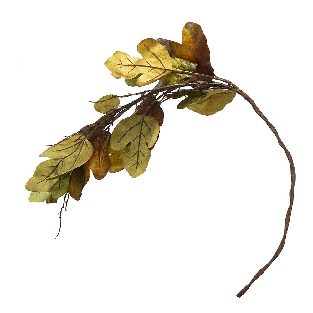 Maple Leaf Spray Green & Mustard, Botanicals Decor For Harvest Festival Fall Festival & Thanksgiving Table Decorations (Set of 12) - Green / Mustard