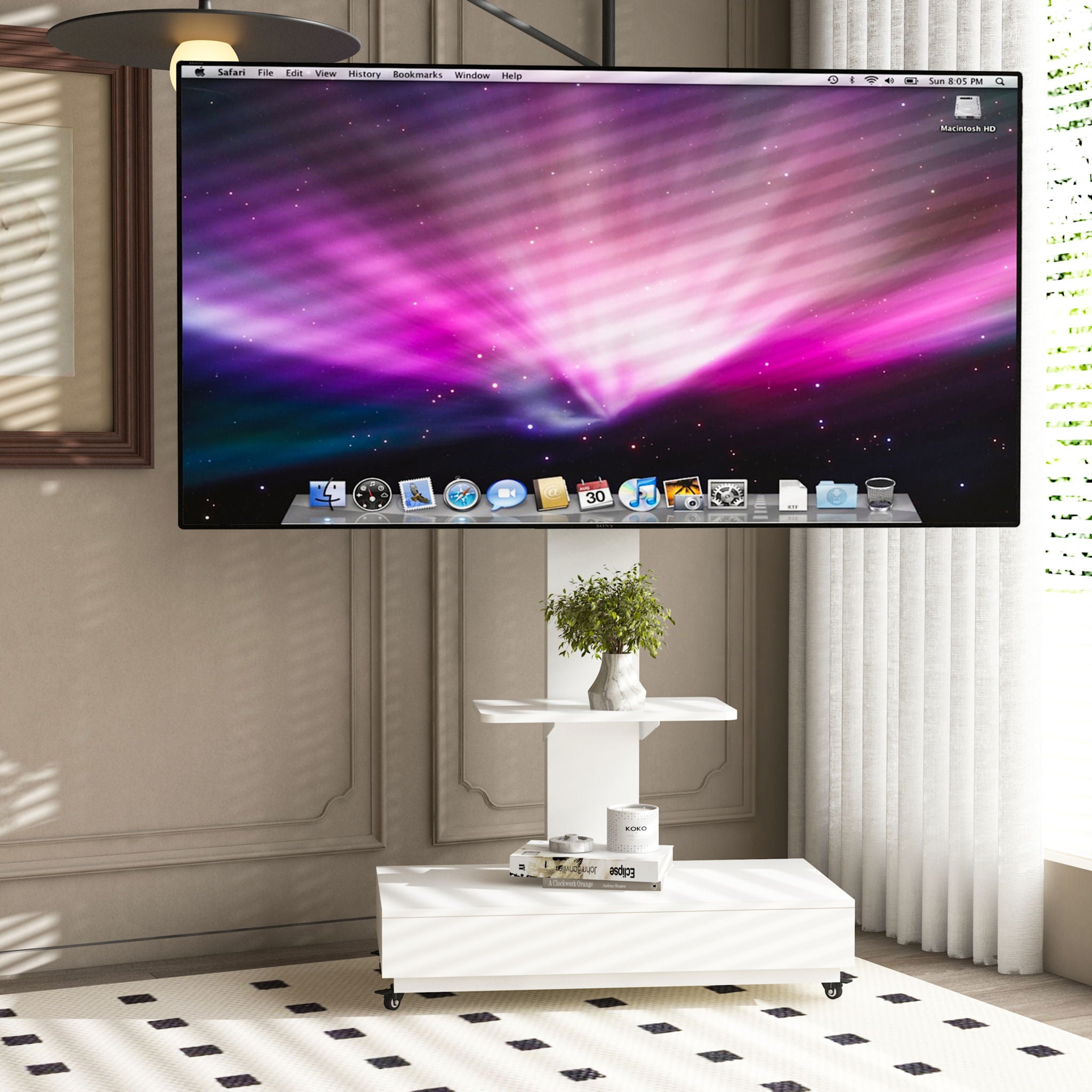 Adjustable Height Mobile TV Cart