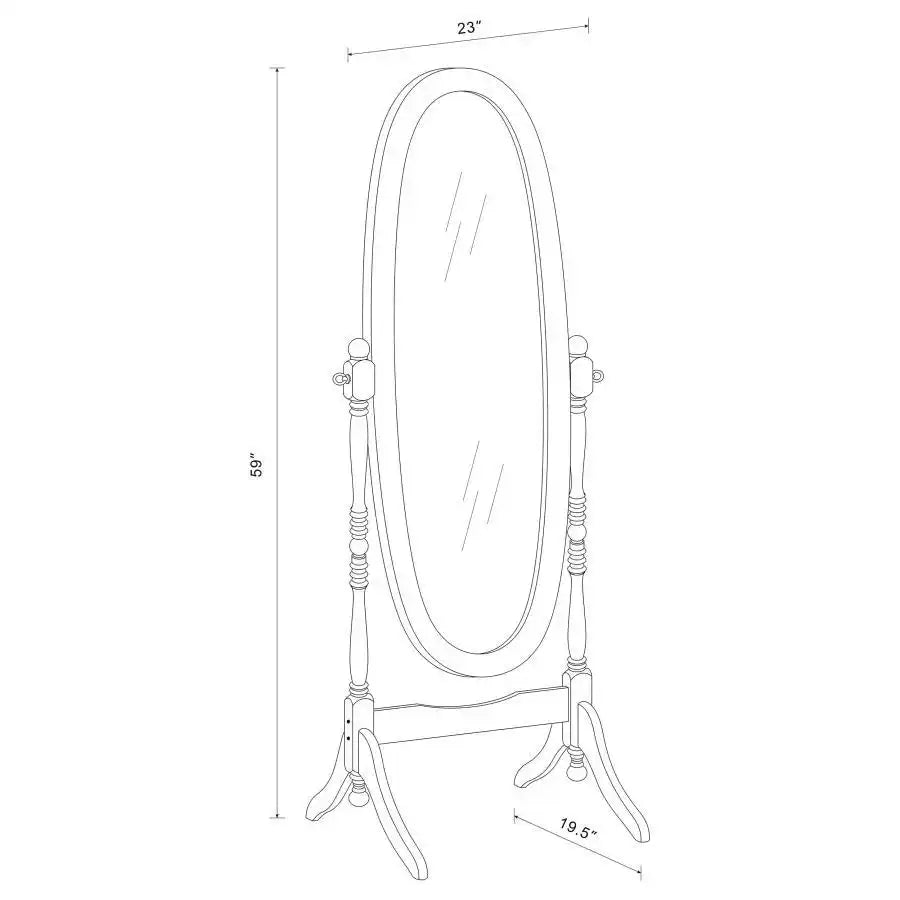 Foyet - Wood Adjustable Length Cheval Mirror