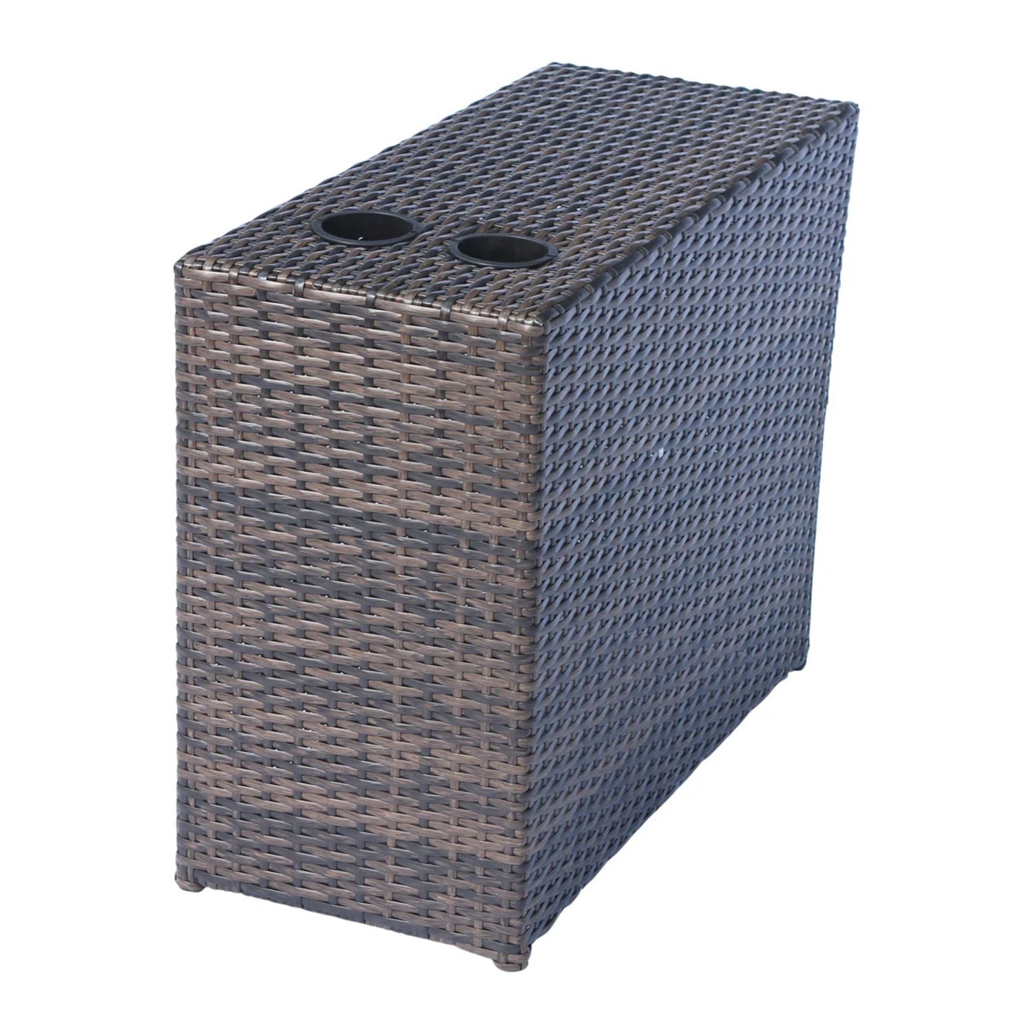 2 Person Wicker Conversation Set With Cushions, Weather Resistant