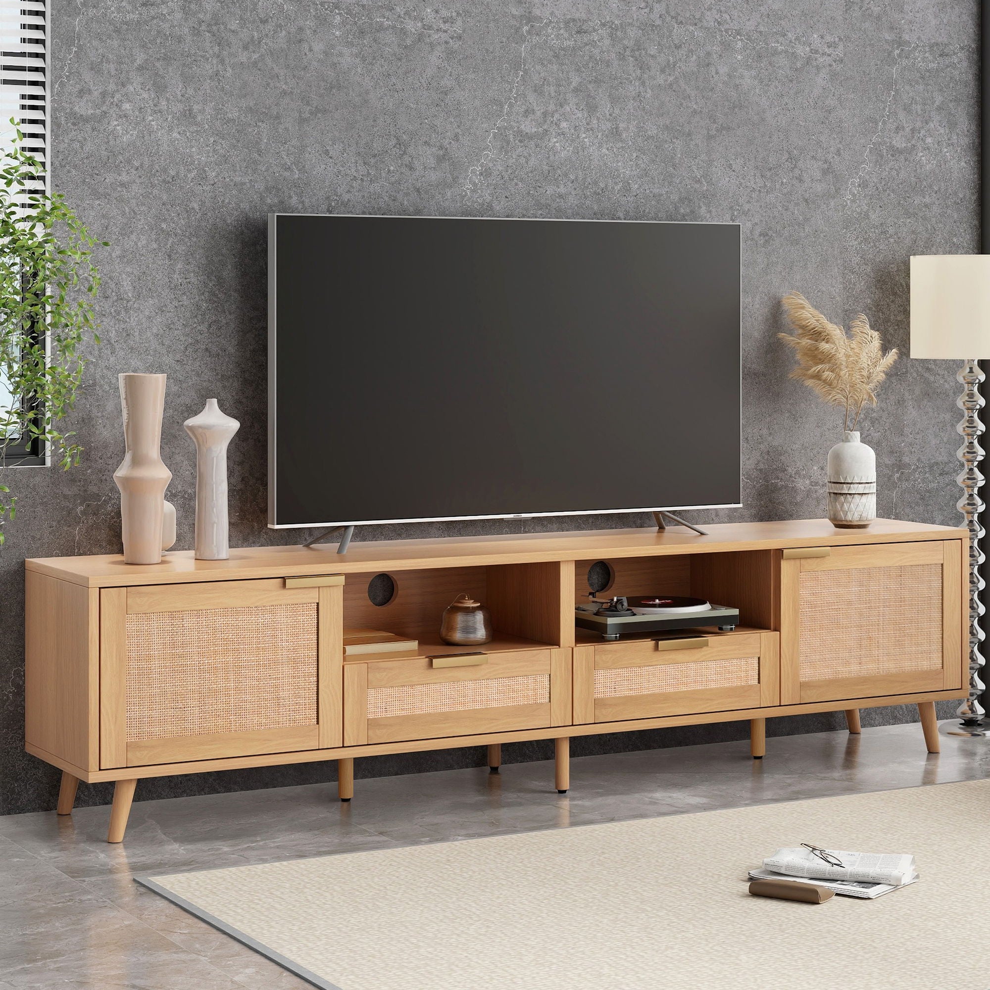 TV Stand, Media Console With Cable Management