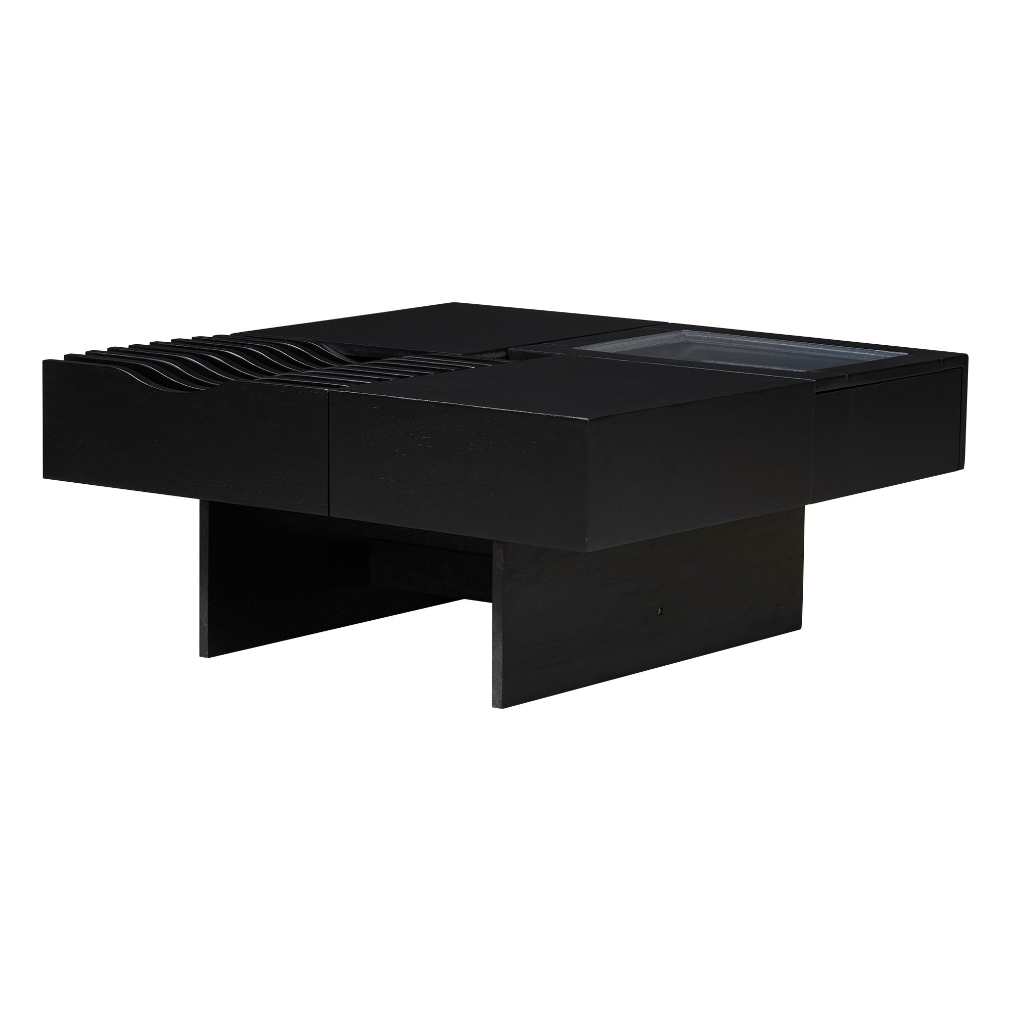Unique Square Coffee Table With 3 Drawers
