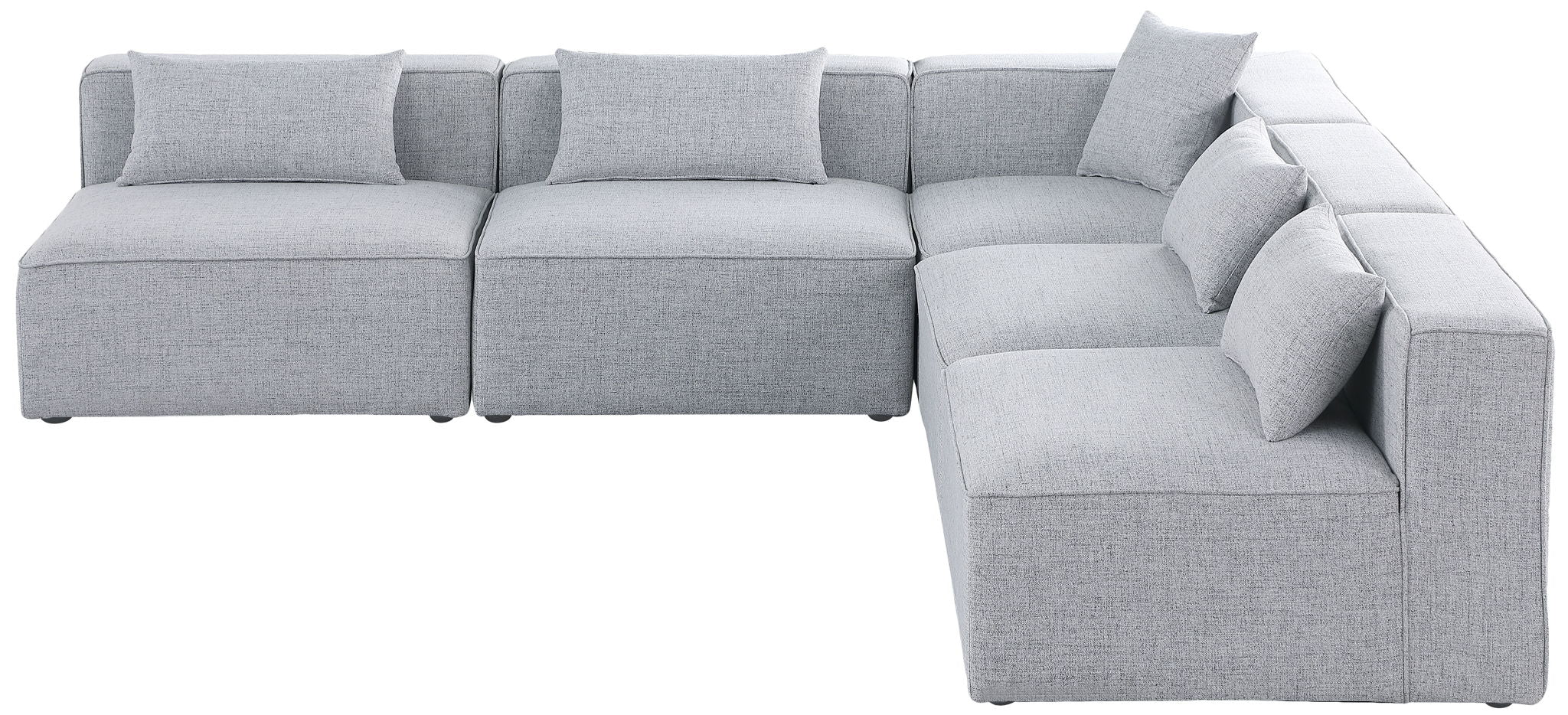 Cube - Linen 5 Piece Modular Corner Armless Sectional