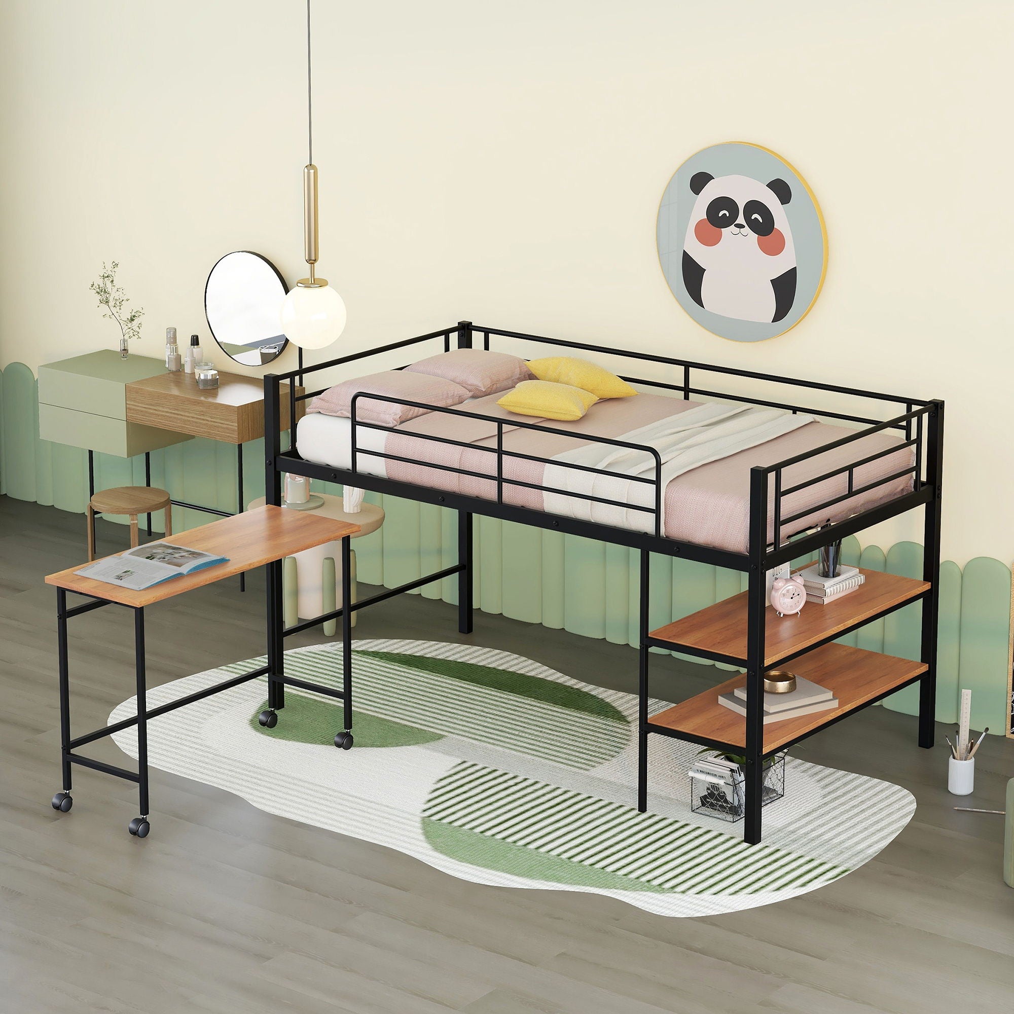 Loft Bed With Desk And Shelves