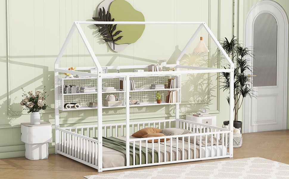 House Frame With Fence And Shelves