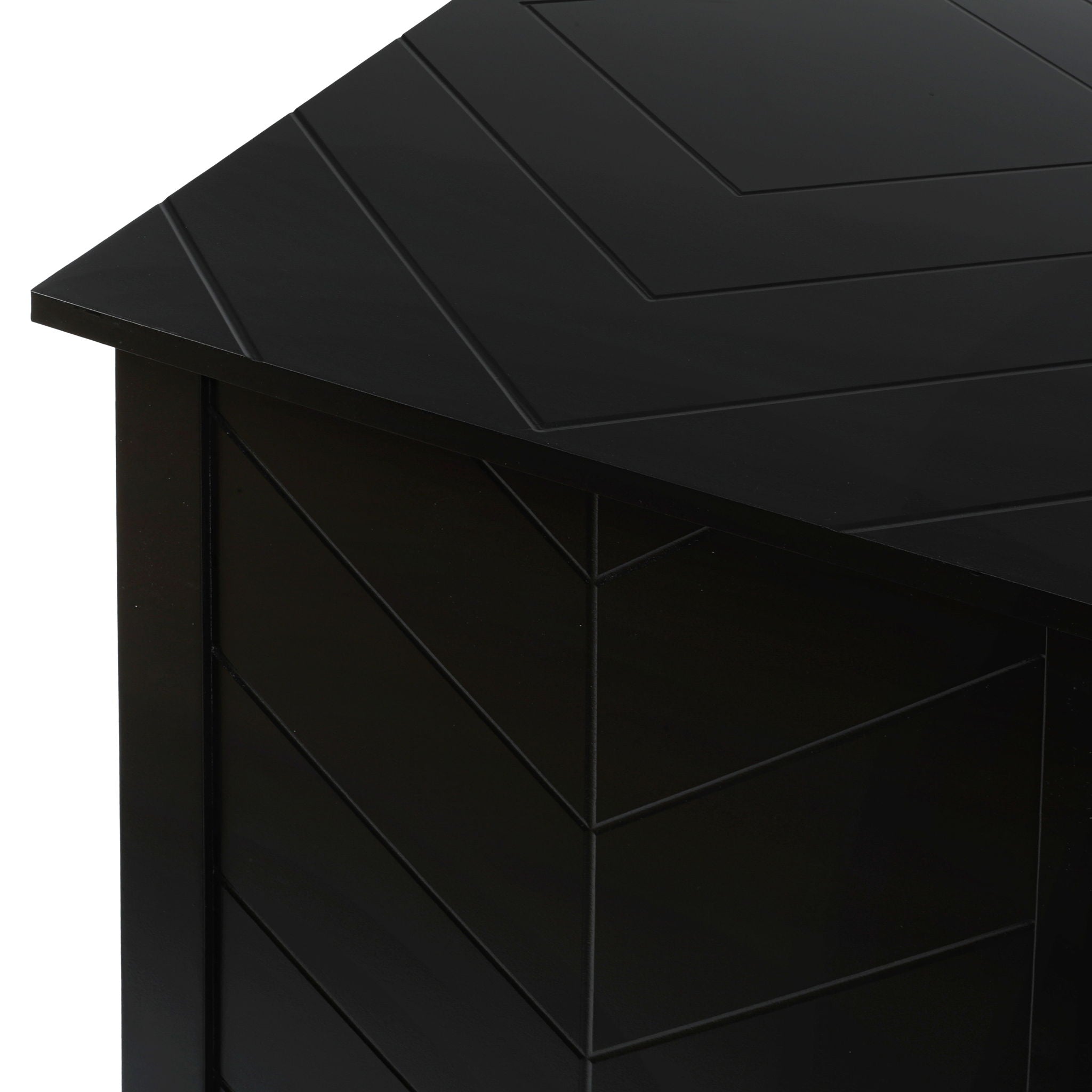 Vintage Style 2 Door Wooden Sideboard Cabinet For Living Room, Dining Room, Or Office - Black Wood