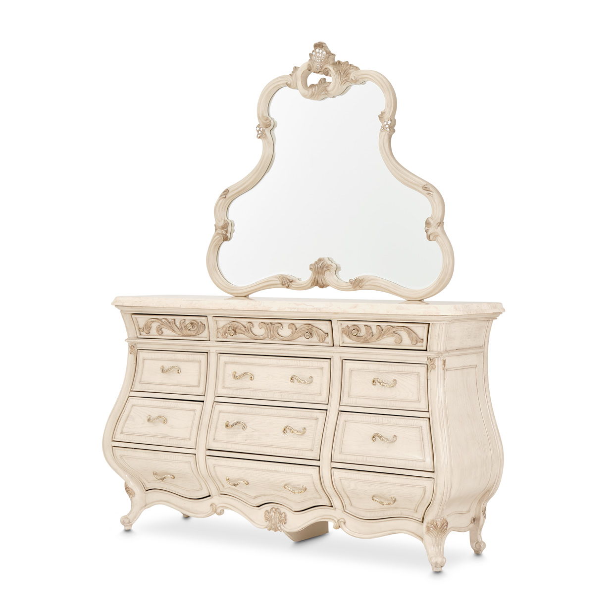Platine de Royale - Dresser Mirror - Champagne - Best Buy Furniture