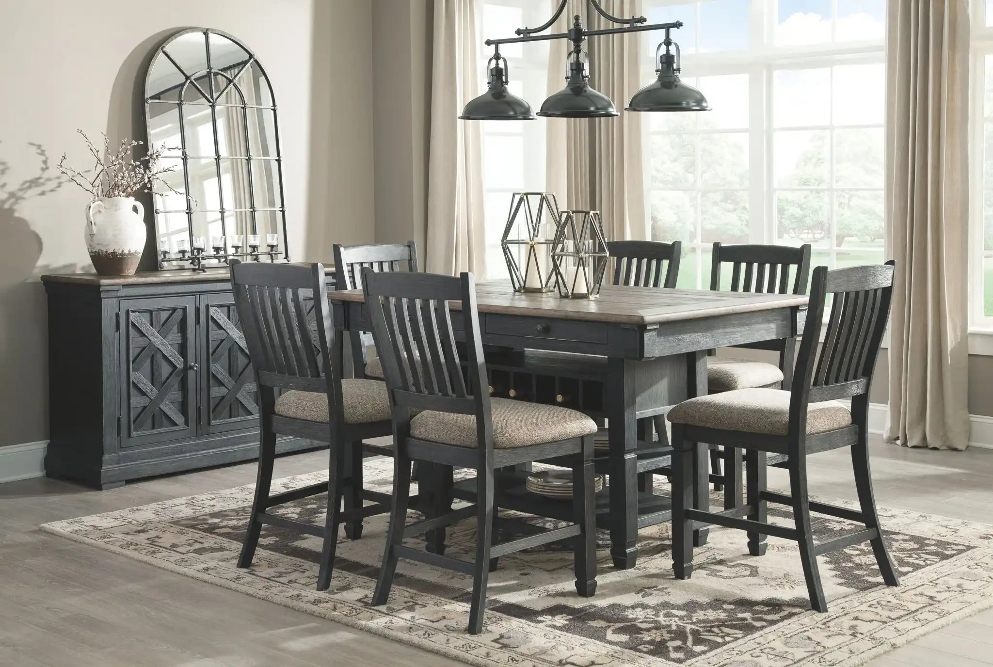 Tyler Creek - Black / Gray - Dining Room Server