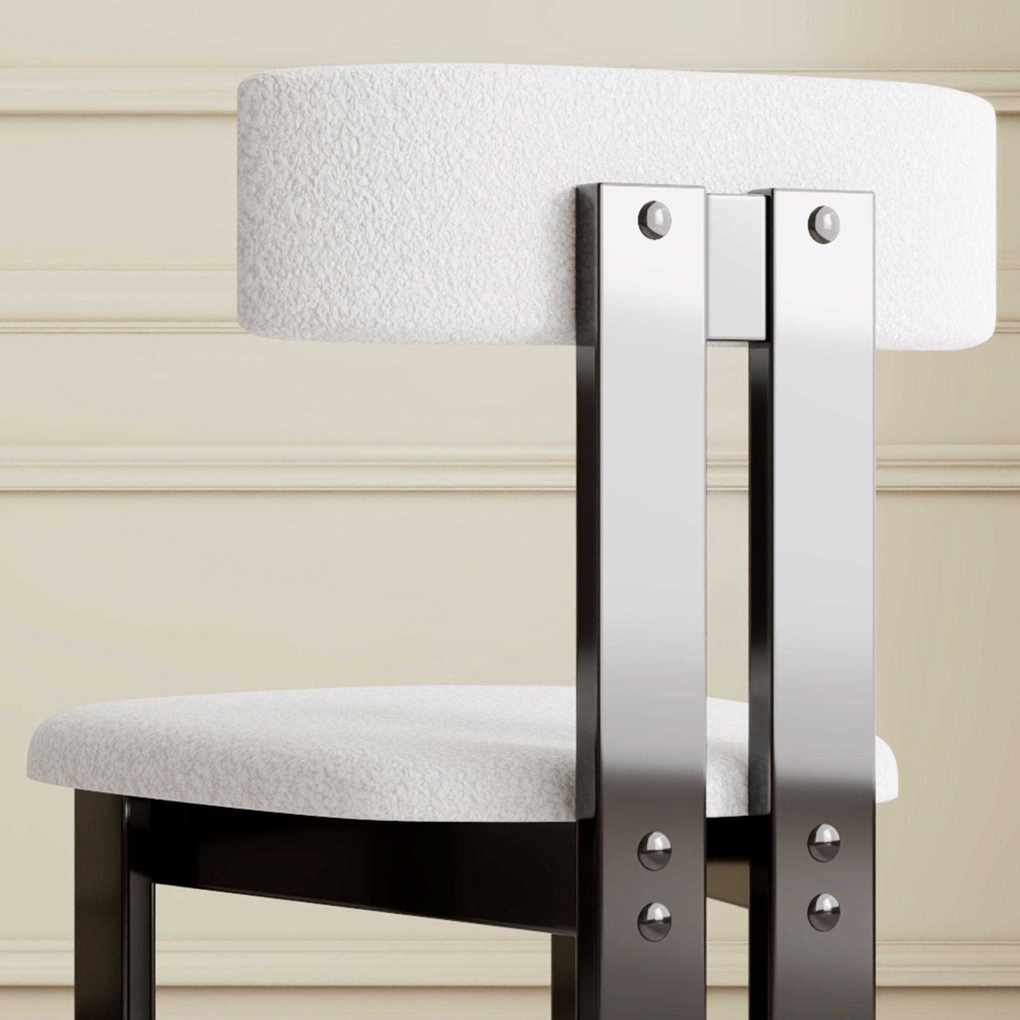 Modern Dining Chairs, Vertical Backrest Kitchen Chairs For Dining Room (Set of 2) - White