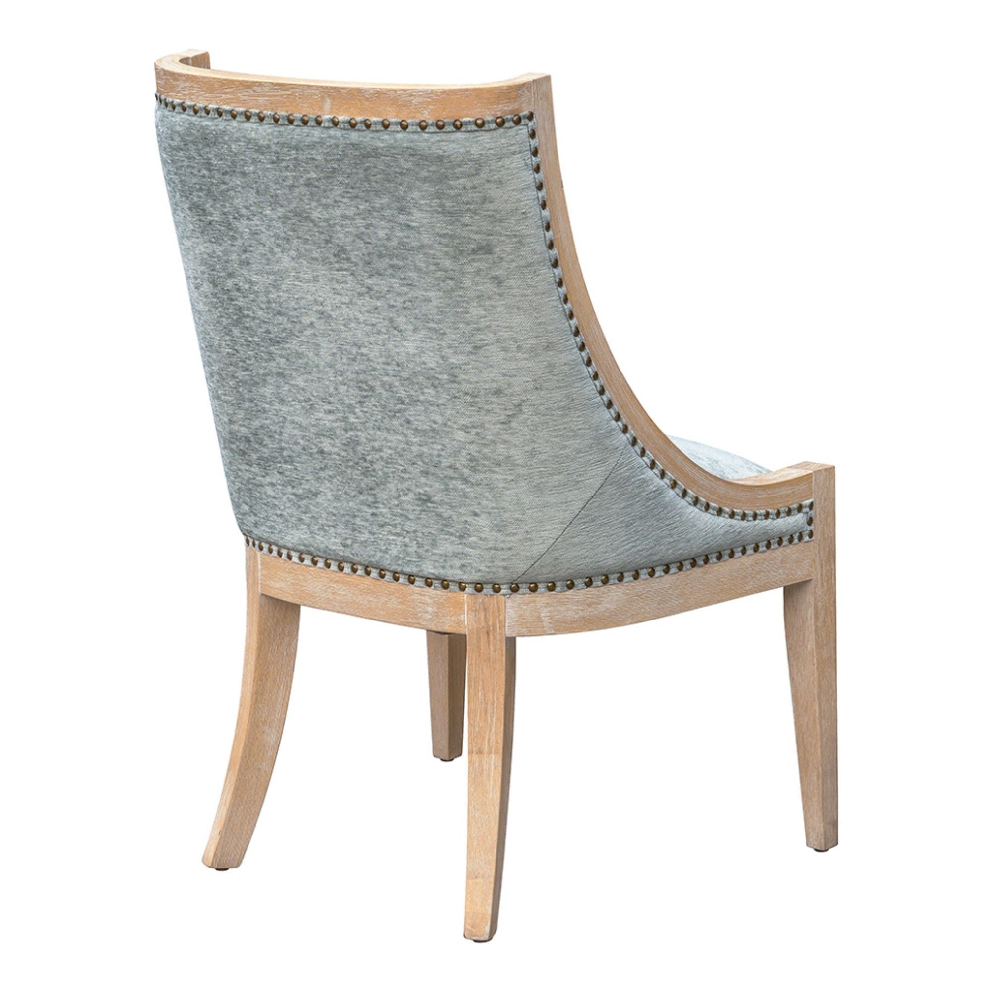Upholstered Dining Chair With Nailhead Trim - Soft Green