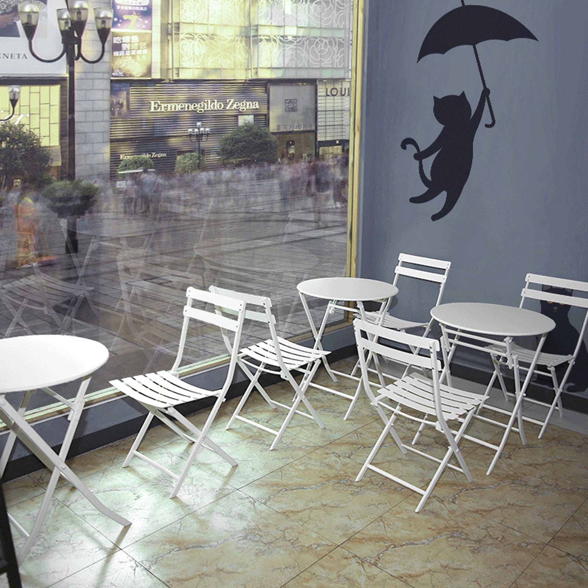 3 Piece Patio Bistro Set Of Foldable Round Table And Chairs - Best Buy Furniture