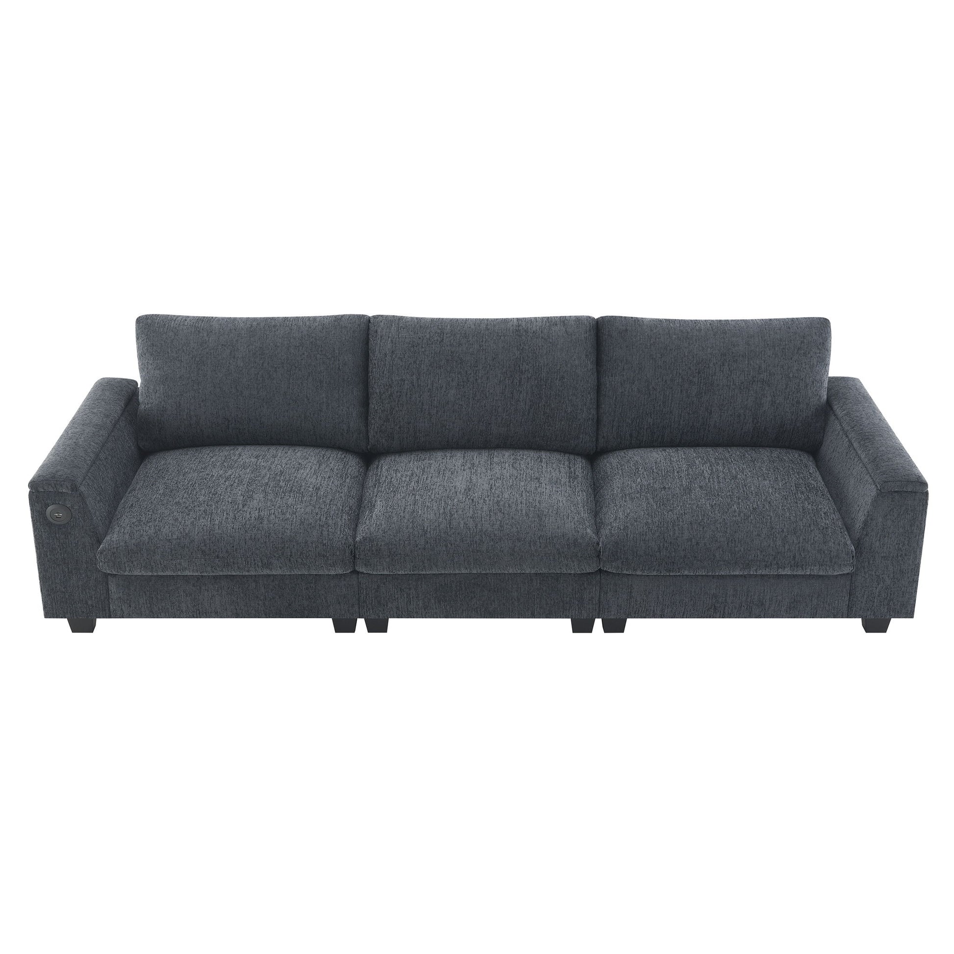 Sectional With Bluetooth Speaker Comfy Cloud Couch Set With Drop Down Table Cup Holders, USB Charger Storage Armrest Wide Seat Sofa - Best Buy Furniture