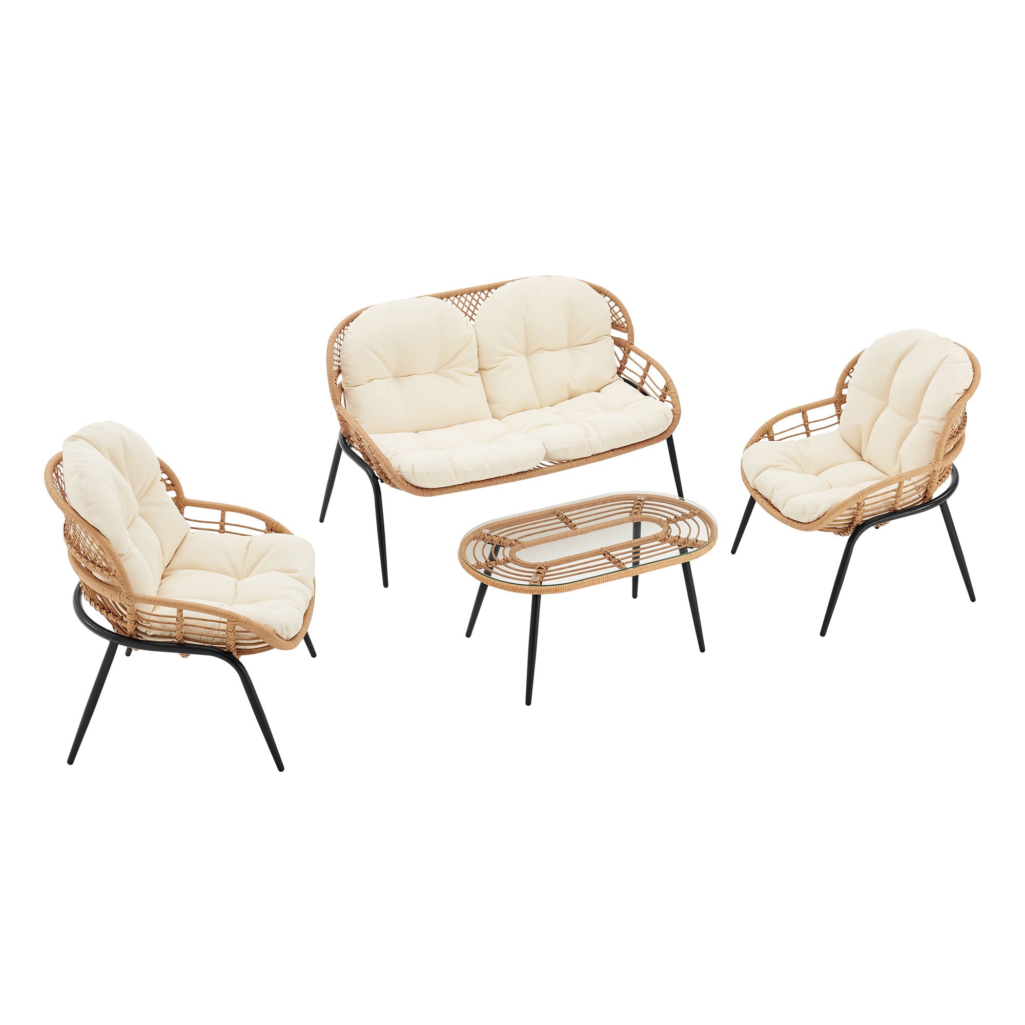 Pine - 4 Piece Outdoor Conversation Set