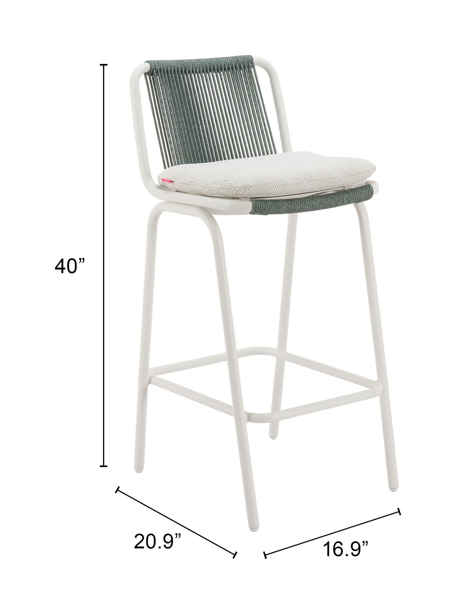 Luft - Outdoor Barstool (Set of 2) - White & Green
