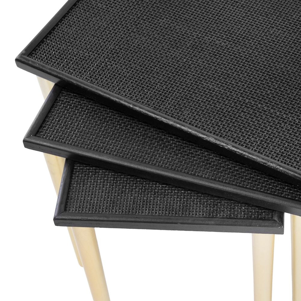 Side Tables (Set of 3) - Black / Gold - Best Buy Furniture