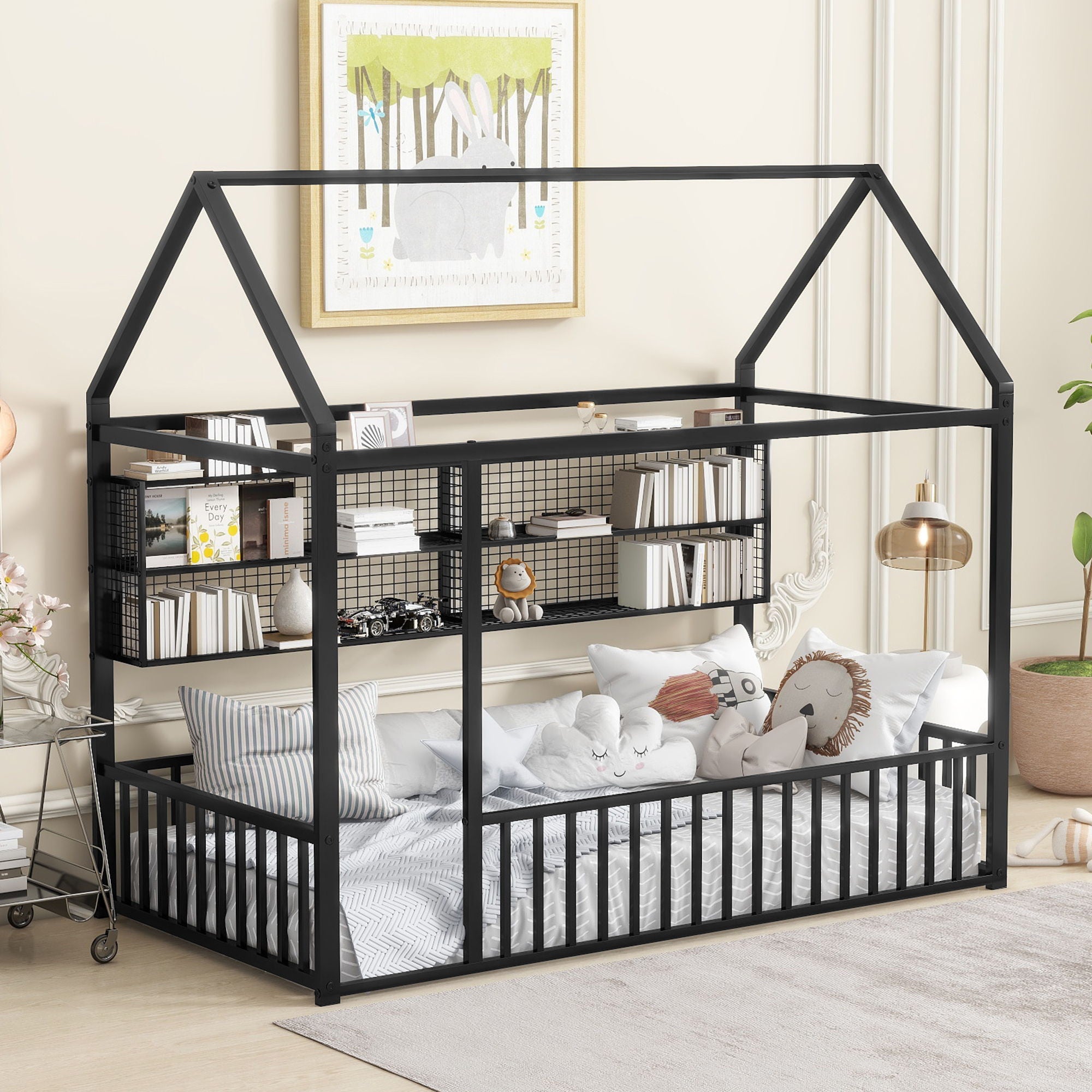 House Frame With Fence And Shelves