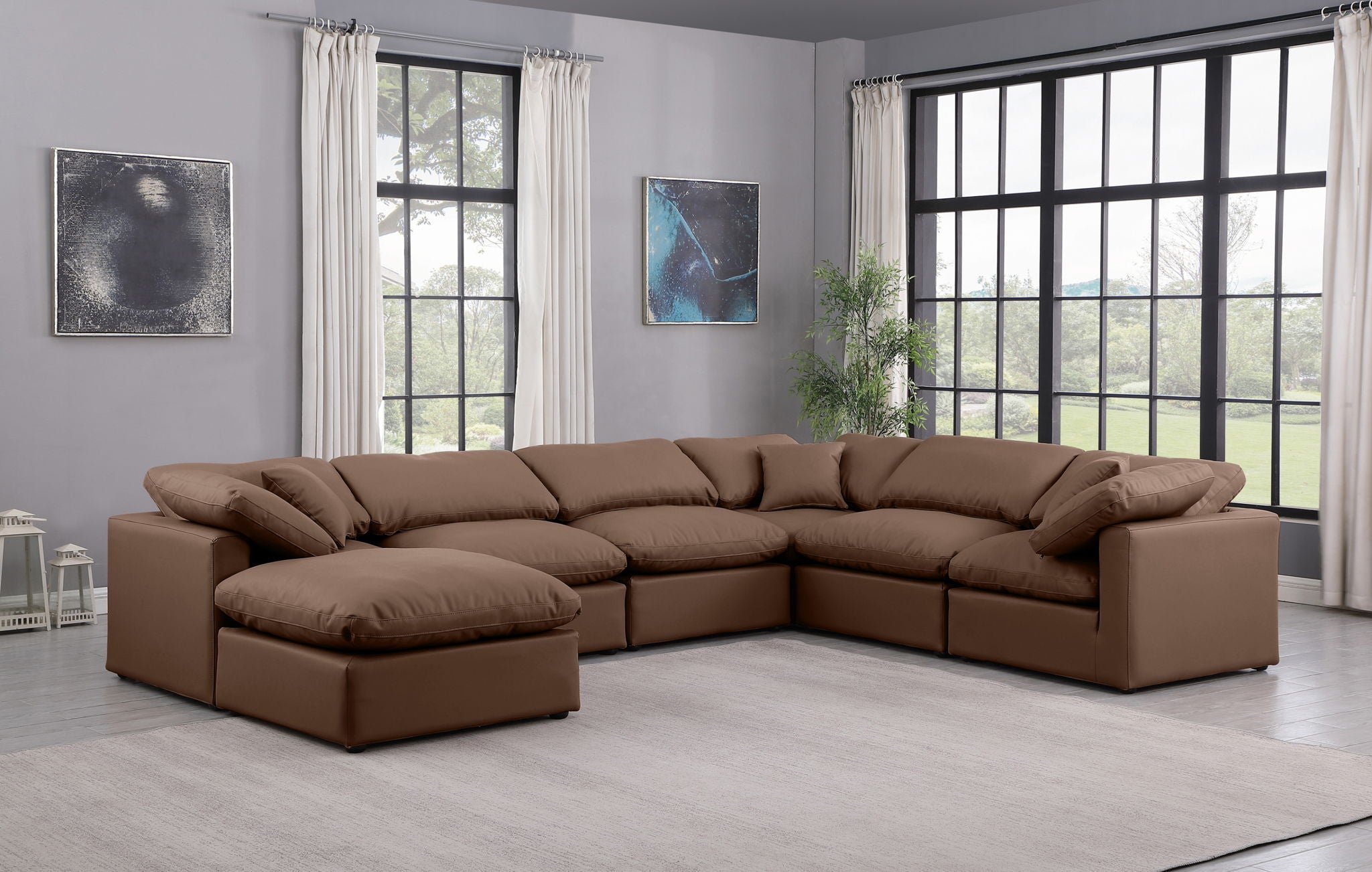 Indulge - Faux Leather 7 Piece Modular Sectional