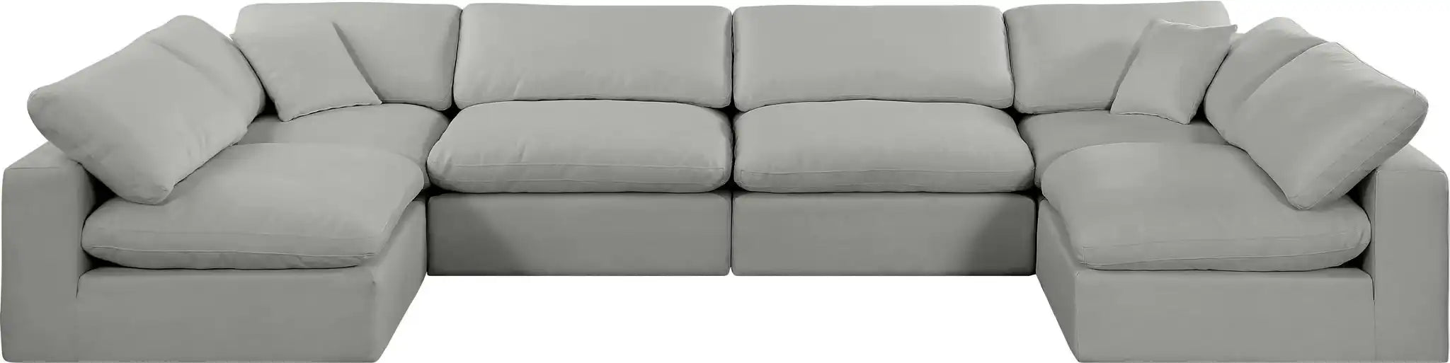 Comfy - 6 Piece Linen Modular Armless Sectional