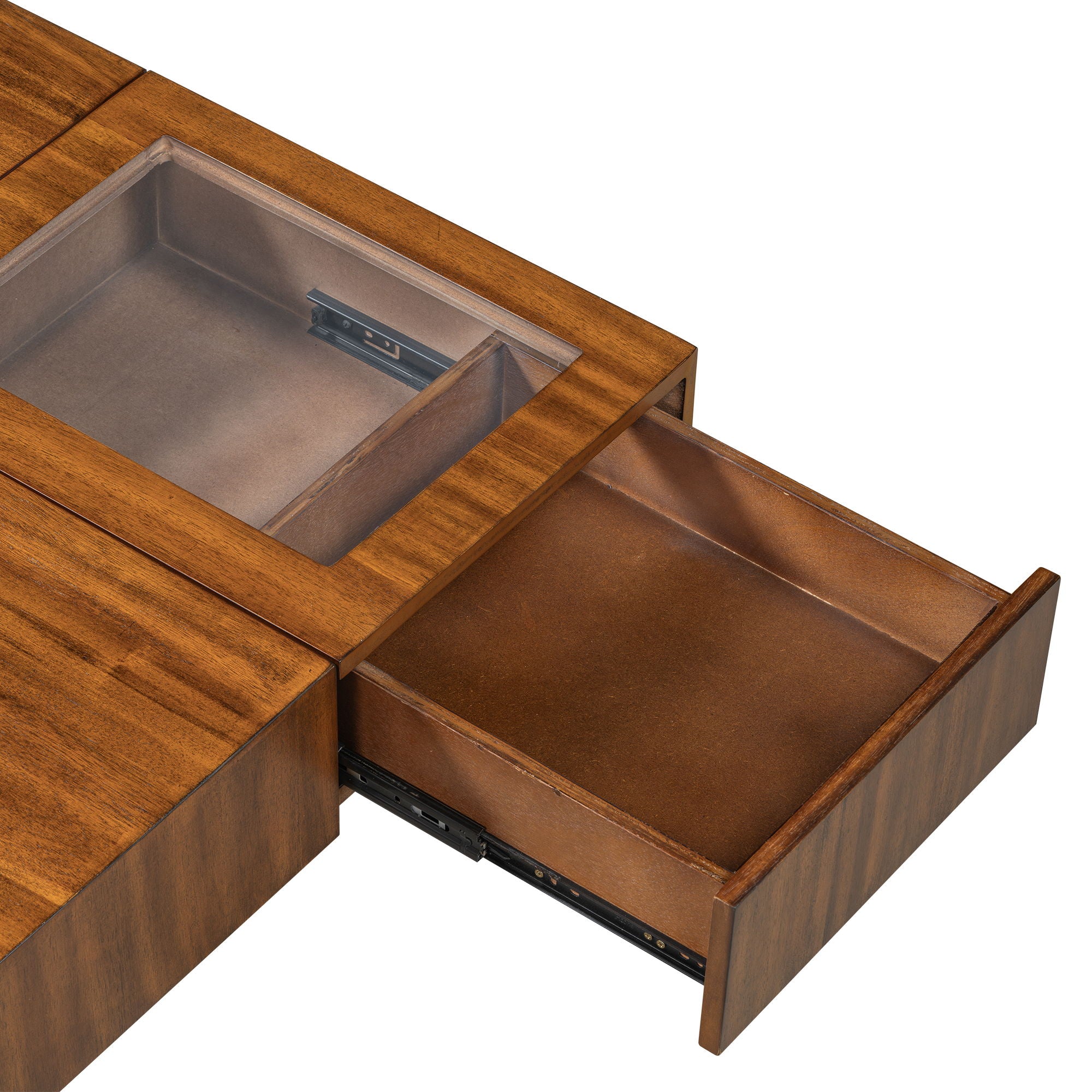 Unique Square Coffee Table With 3 Drawers