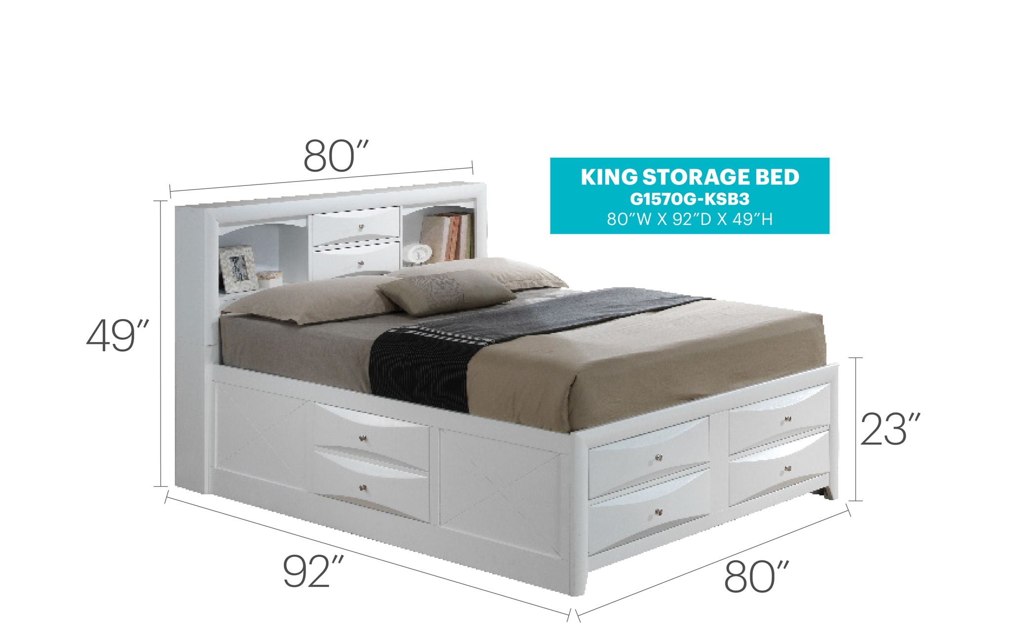 Marilla - Storage Bed With Bookcase Headboard