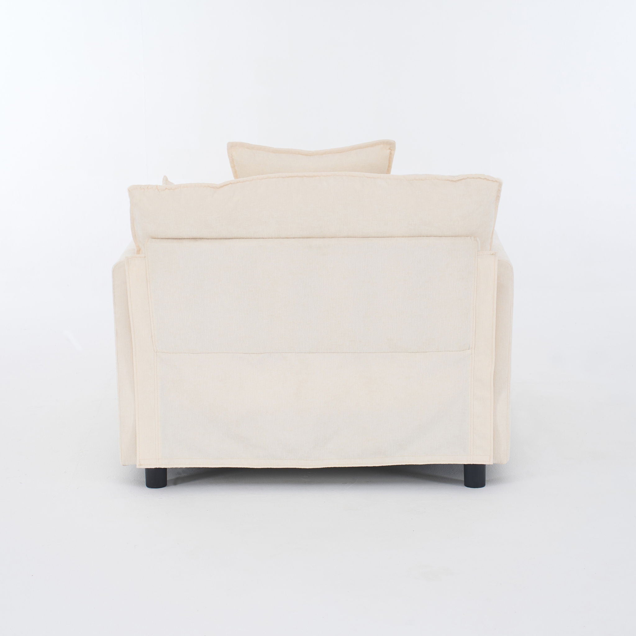 Accent Chair With Ottoman - Beige