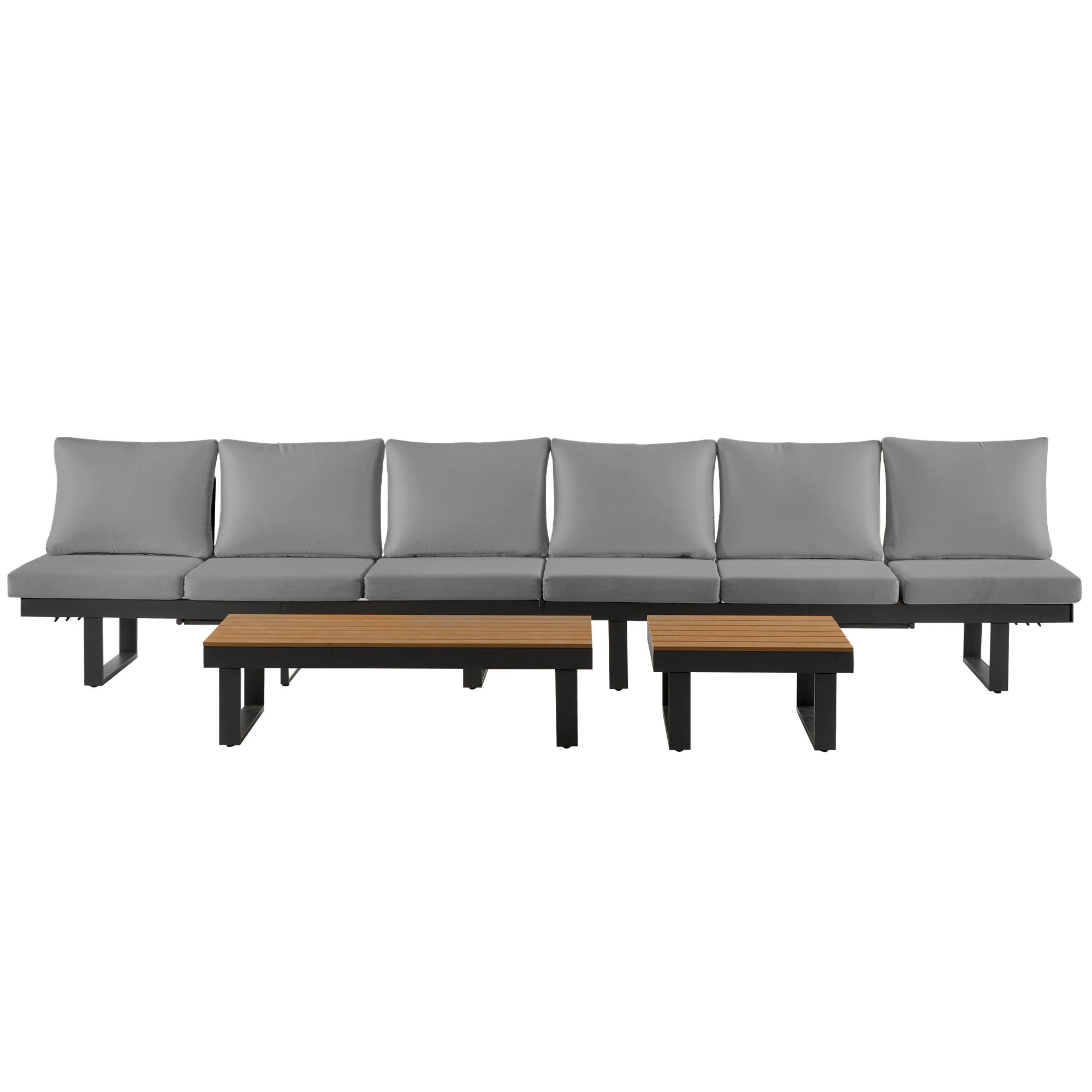 Outdoor Sectional Sofa Set With Adjustable Reclining Seats