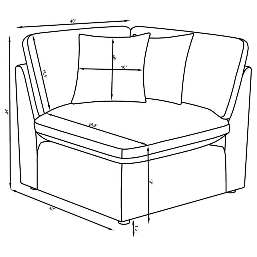 Hobson - Upholstered Modular Sectional Sofa With Ottoman
