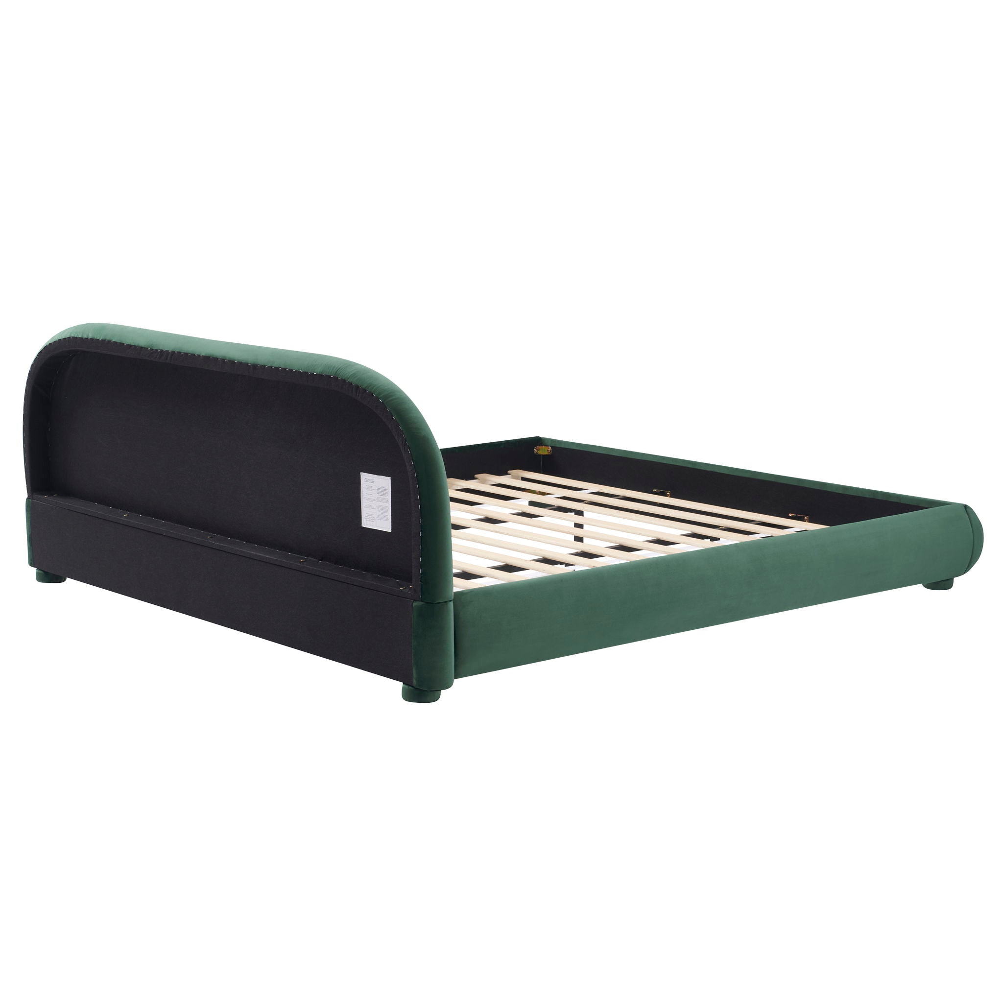 Upholstered Simple Modern Bedroom Bed With Curved Headboard