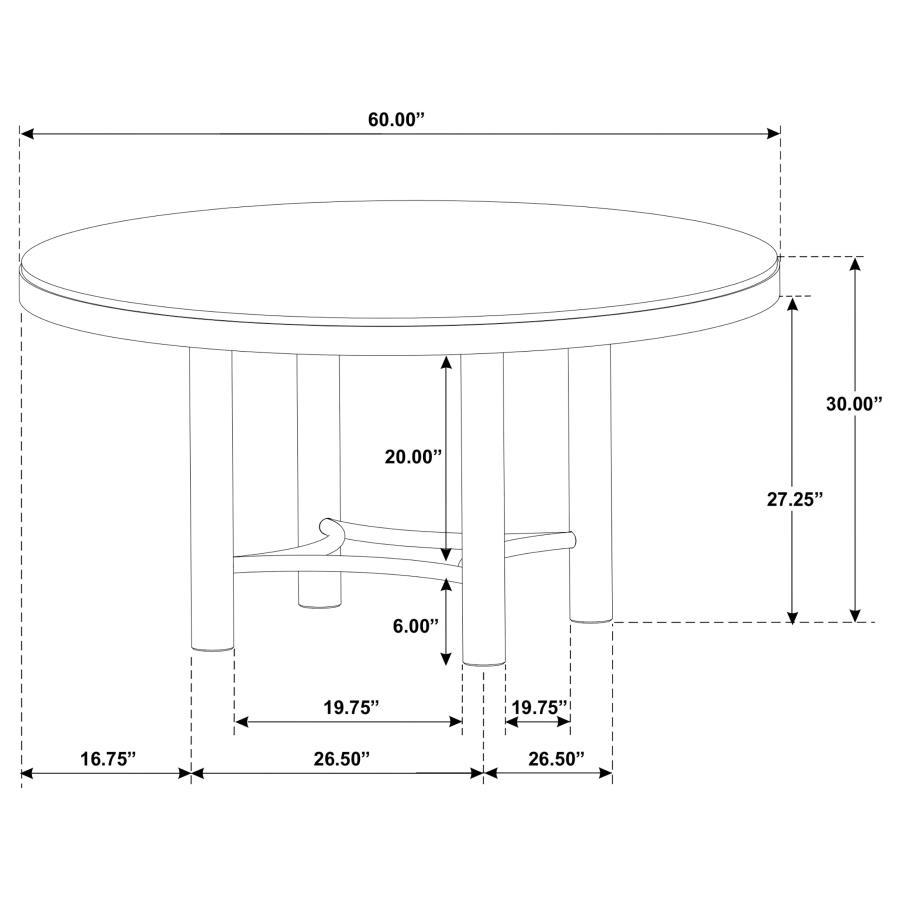 Arini - 60" Round Wood Dining Room Table - Sand Wash - Best Buy Furniture