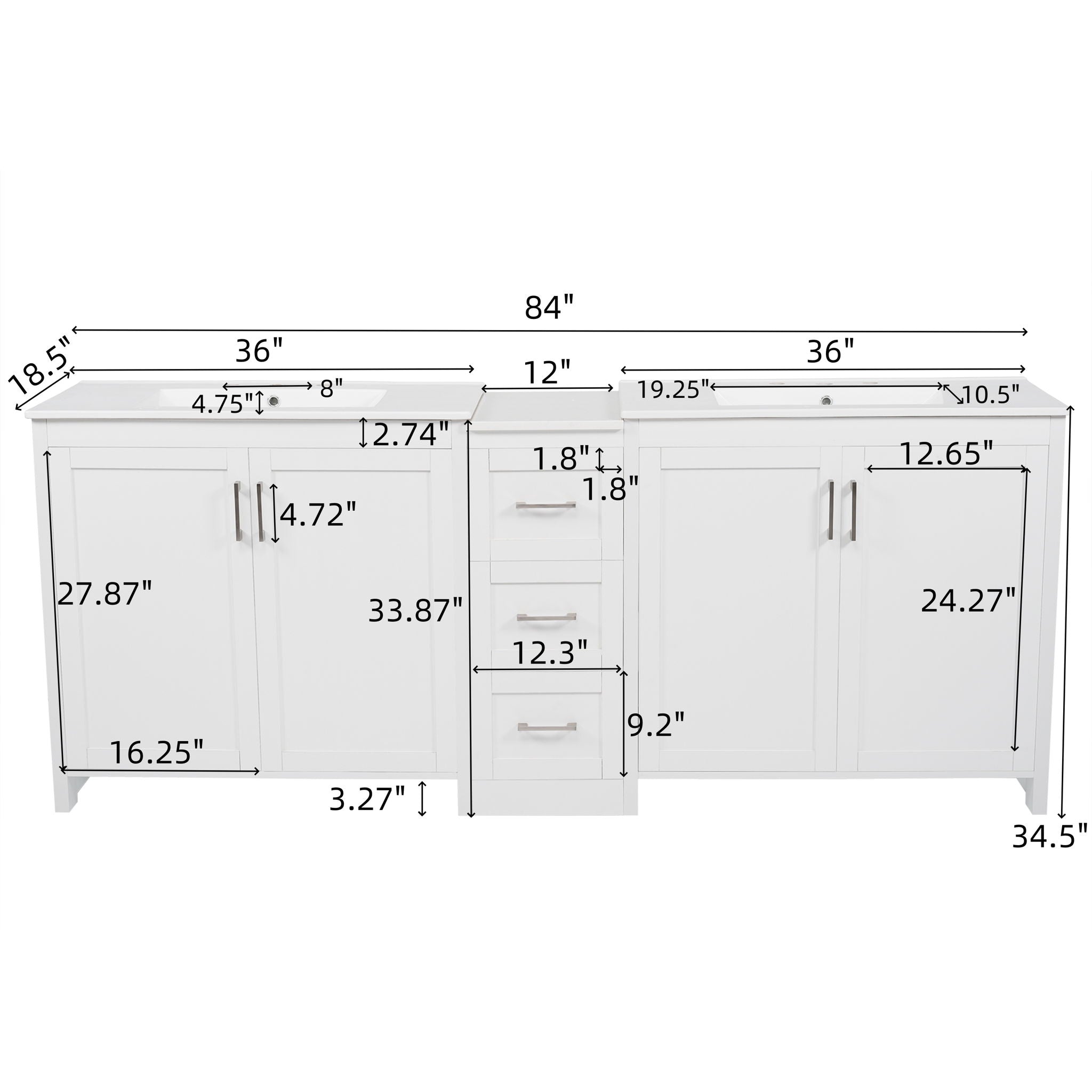 Double Sink Bathroom Vanity With Quartz Countertop