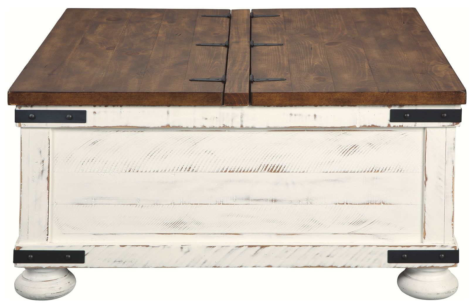 Wystfield - Cocktail Table with Storage - White / Brown