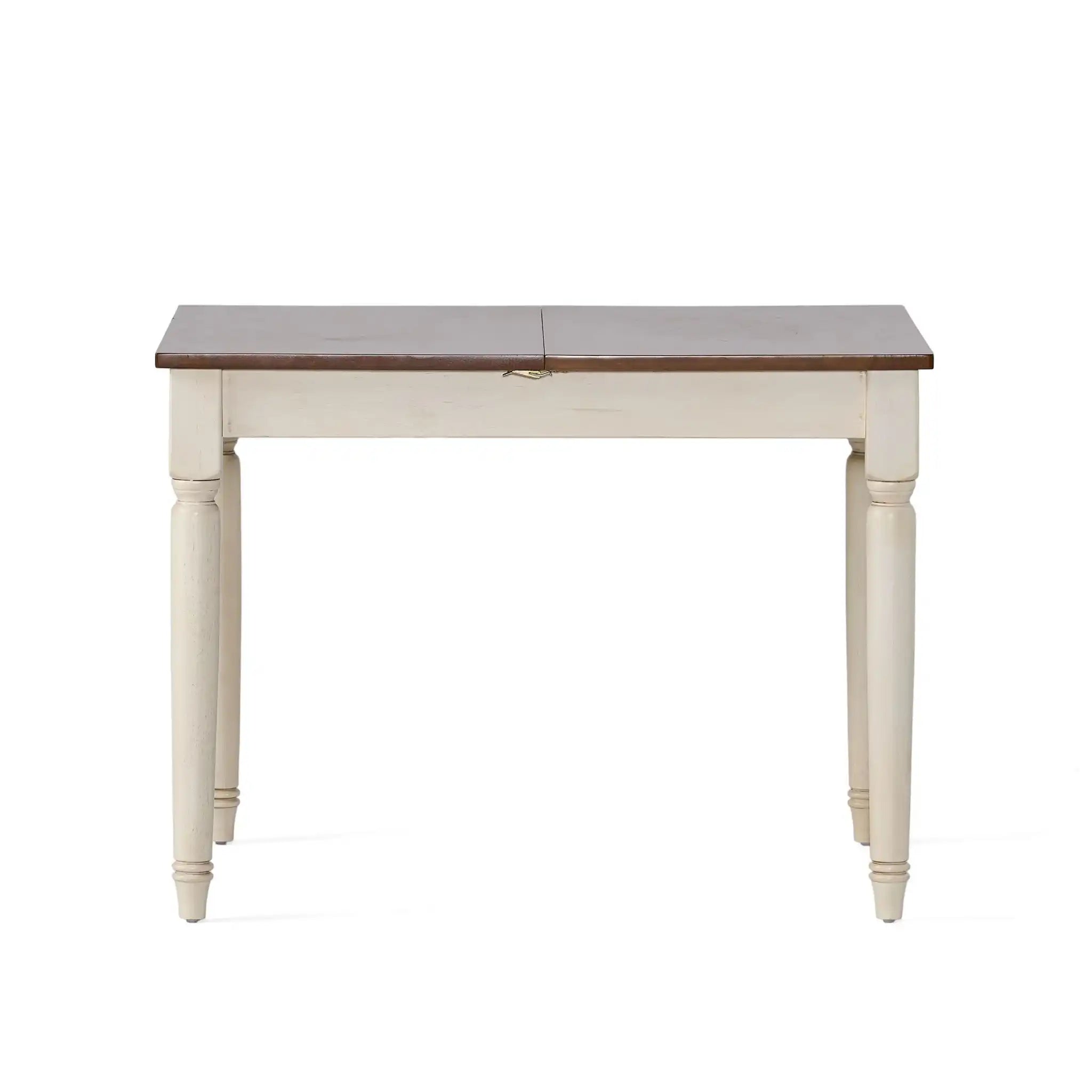 Rectangle Dining Table With Cream Legs - Dark Oak