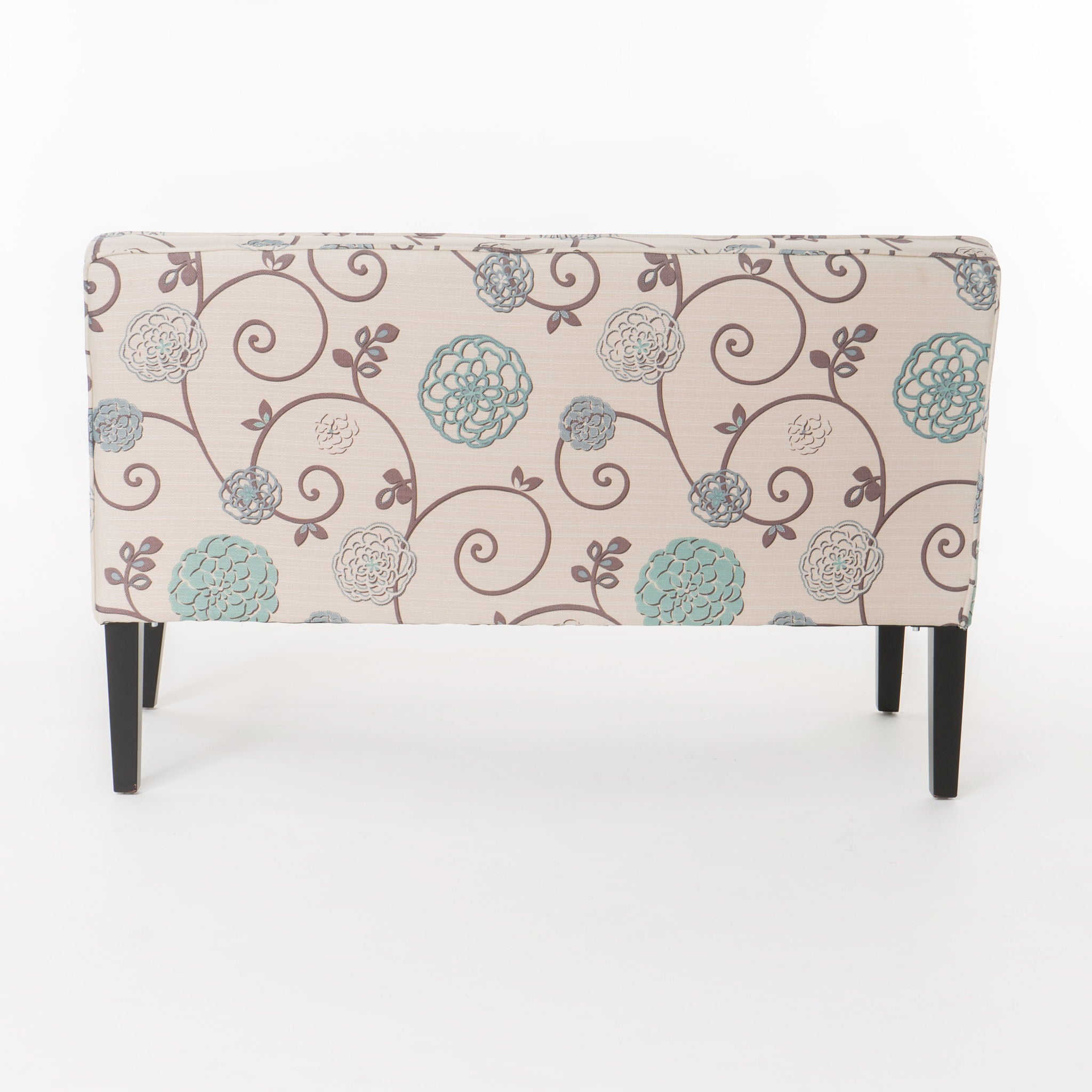 Contemporary Loveseat With Upholstered Fabric And Birch Wood Legs