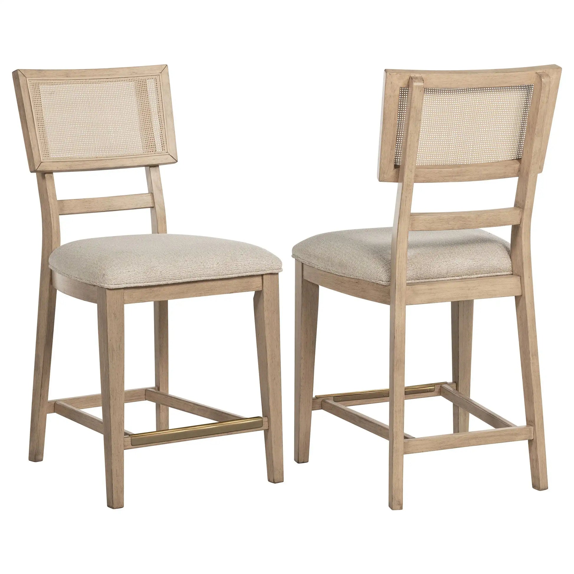 Kailani - Radio Weave Cane Counter Dining Side Chair (Set of 2) - Beige Oak - Best Buy Furniture