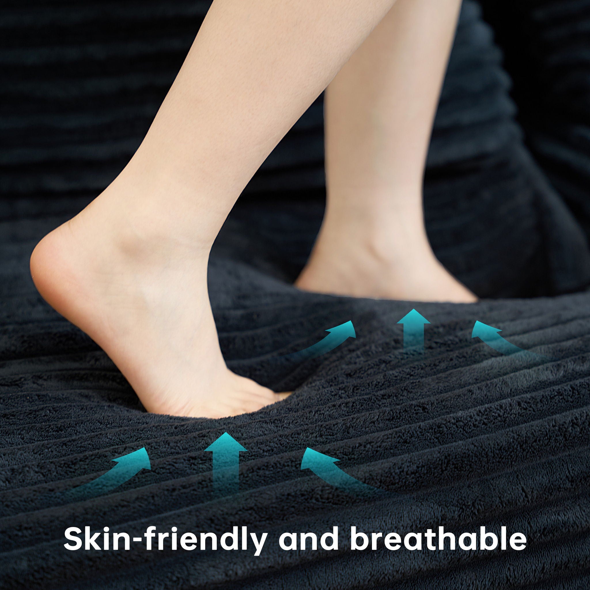 Modular U-Shaped Sectional Sofa, 6 Seater Chaise Lounge With Reversible Design - Black