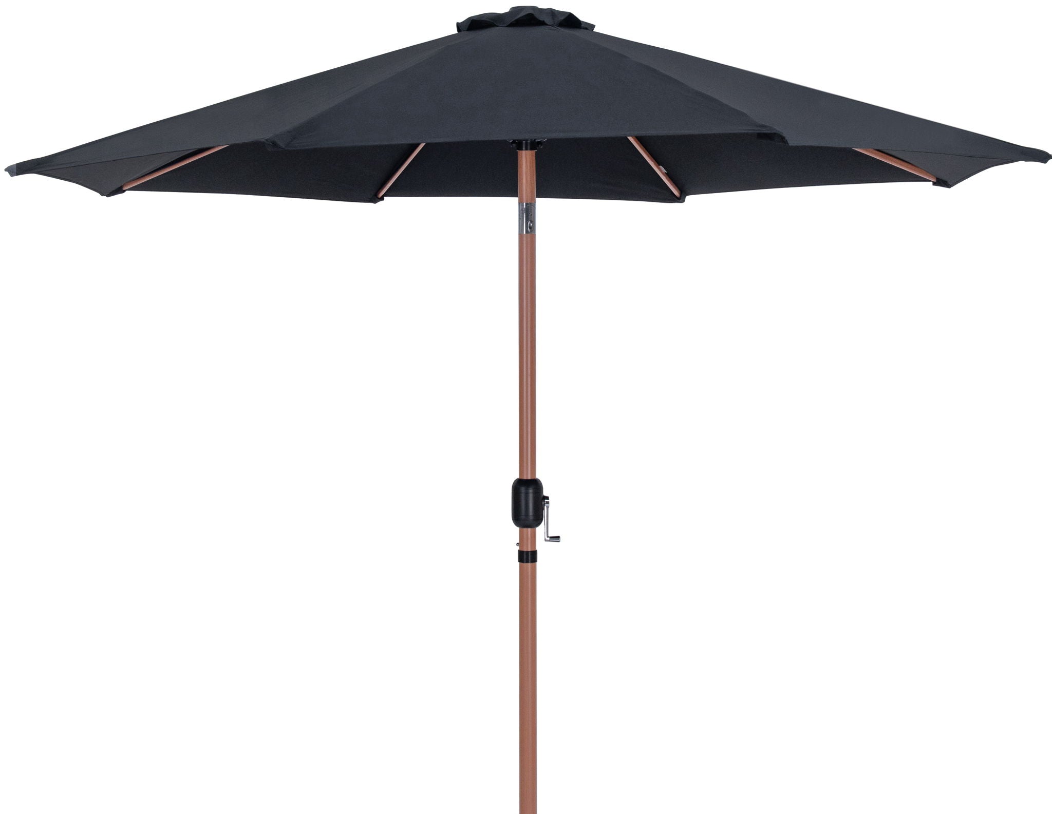 Fiji - Aluminum Patio Umbrella With Square Black And Teak Base