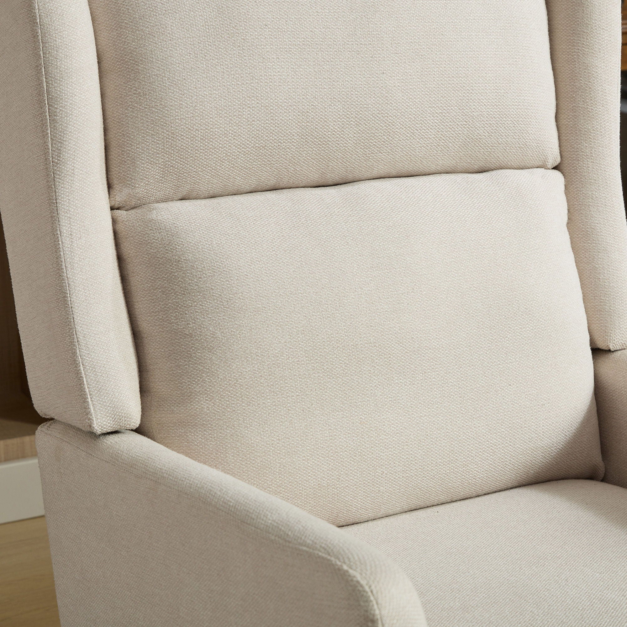 Wide Modern Accent Chair With Wood Legs For Living Room