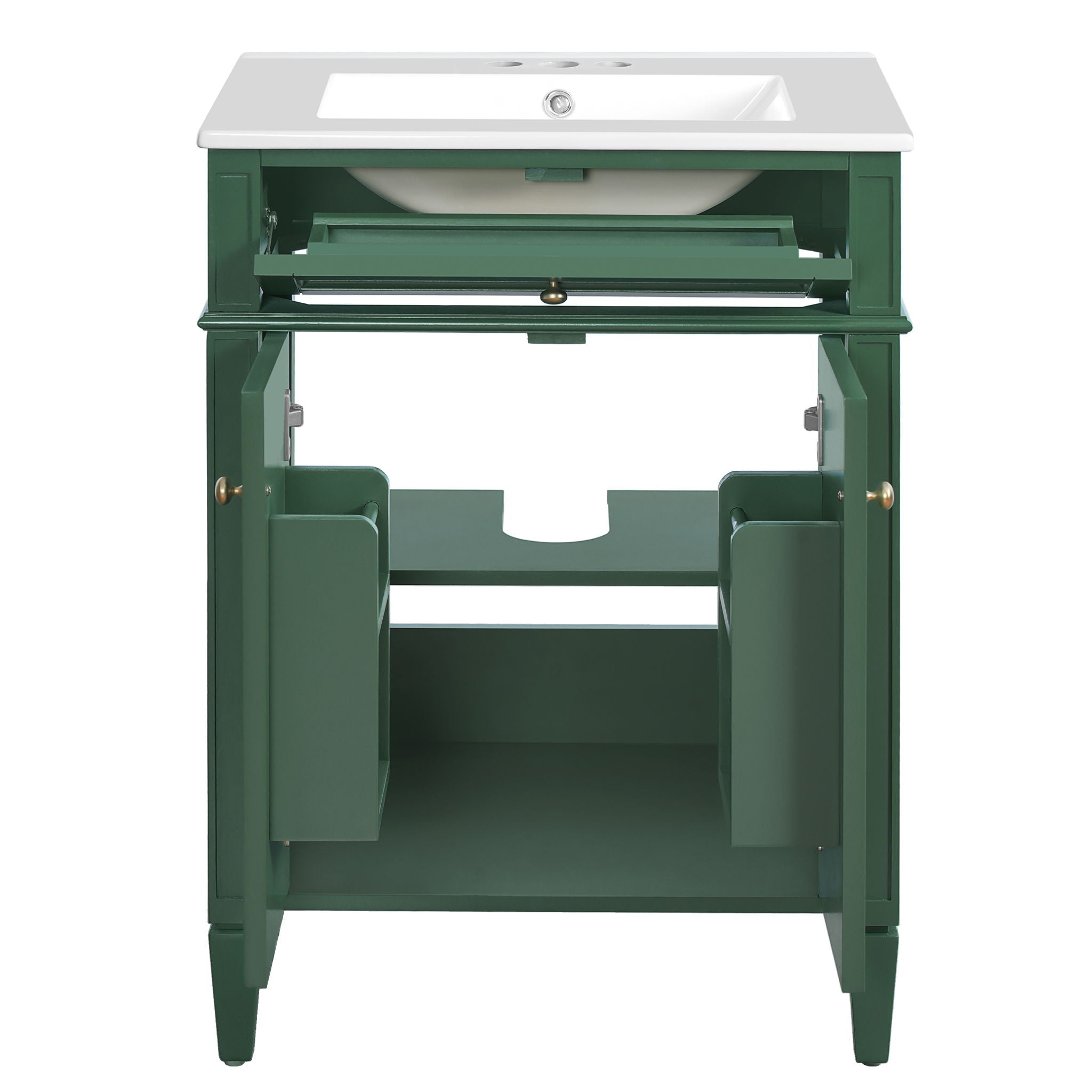 Bathroom Vanity With 2 Doors And Tip Out Drawer, Soft Closing Hinges