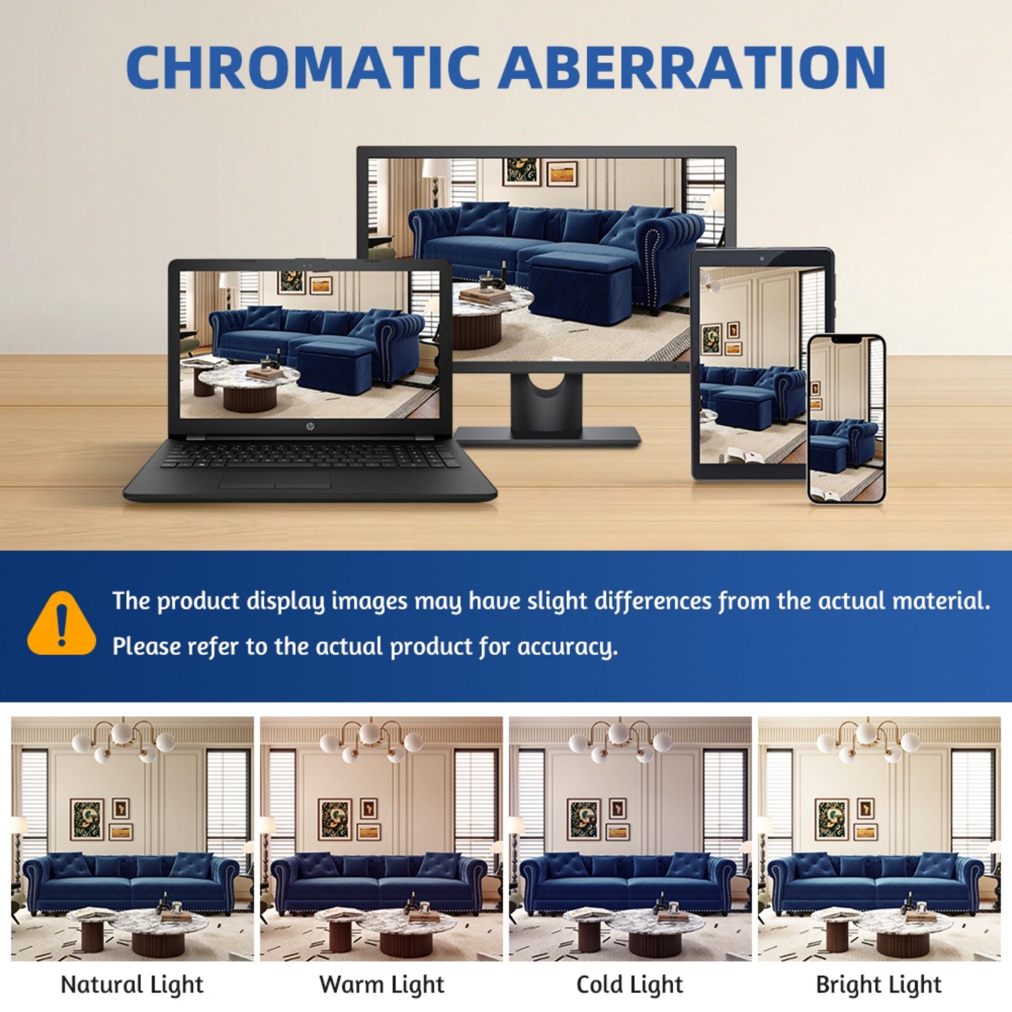 3 In 1 Pull Out Sofa Bed, Convertible Sleeper Sofa Bed, 3 Seater Sofa With Movable Ottoman - Blue