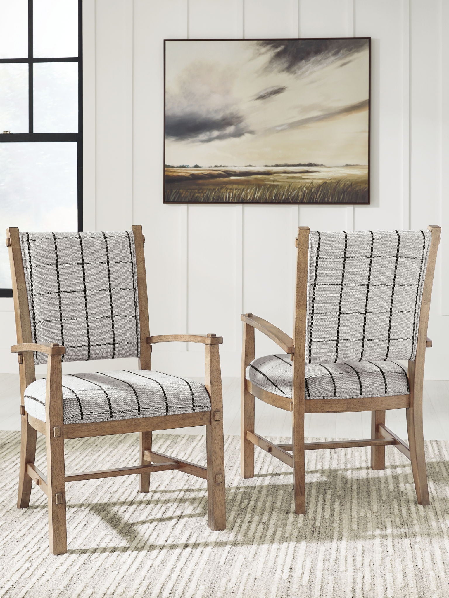 Ridgester - Dining Upholstered Arm Chair (Set of 2) - Light Brown