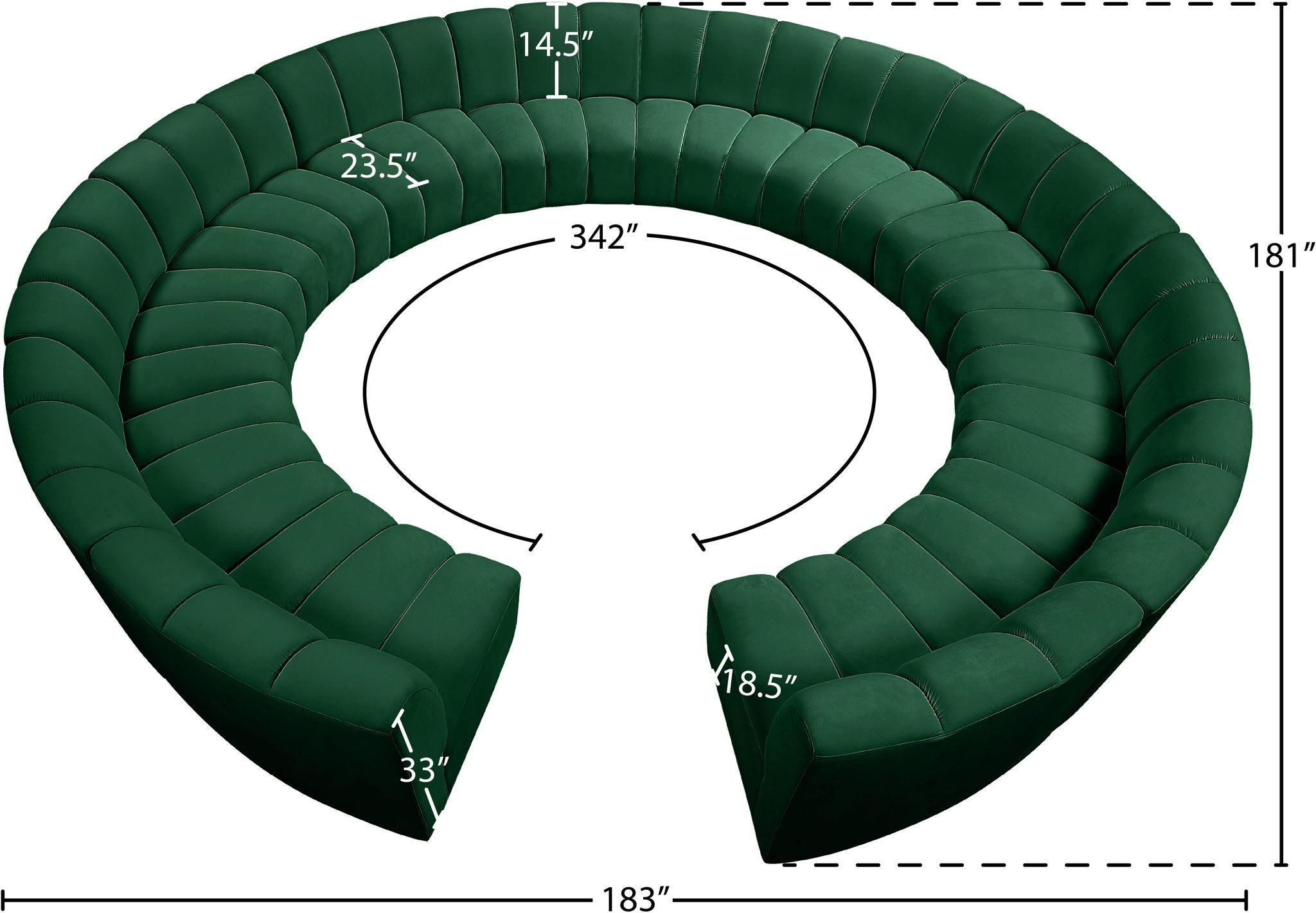 Infinity - 12 Piece Velvet Modular Sectional
